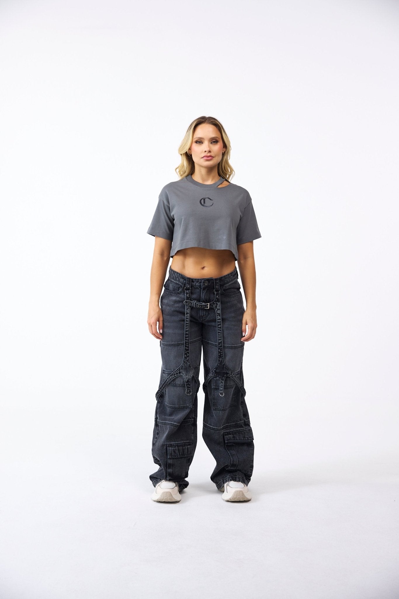 CROPTOP OVERSIZED MUJER CENERE GRIS OSCURO CLEMONT - CLEMONT.CO S.A.S.