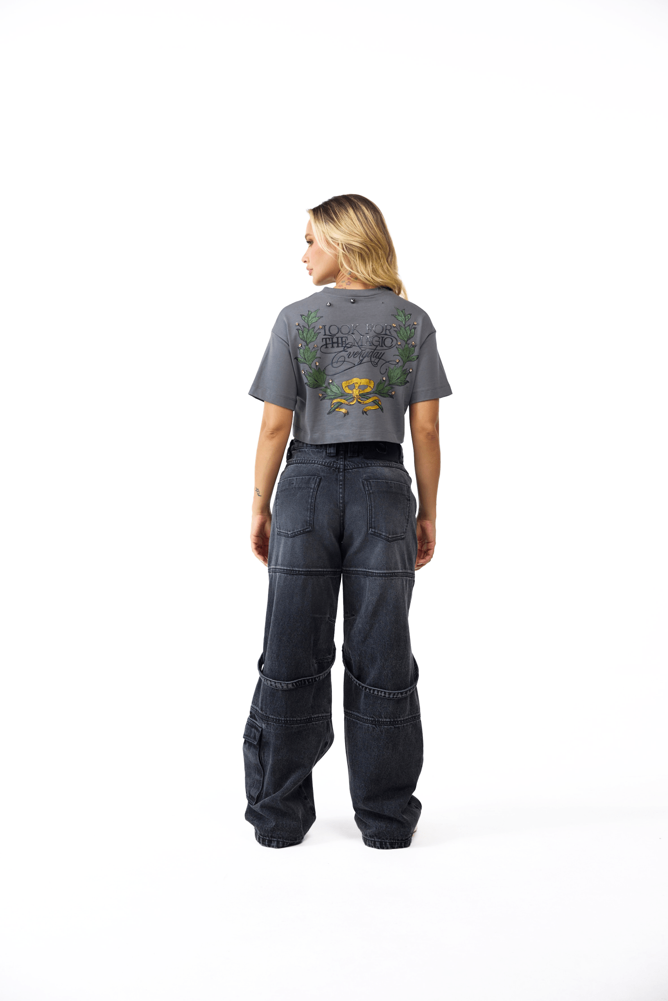 CROPTOP OVERSIZED MUJER CENERE GRIS OSCURO CLEMONT - CLEMONT.CO S.A.S.