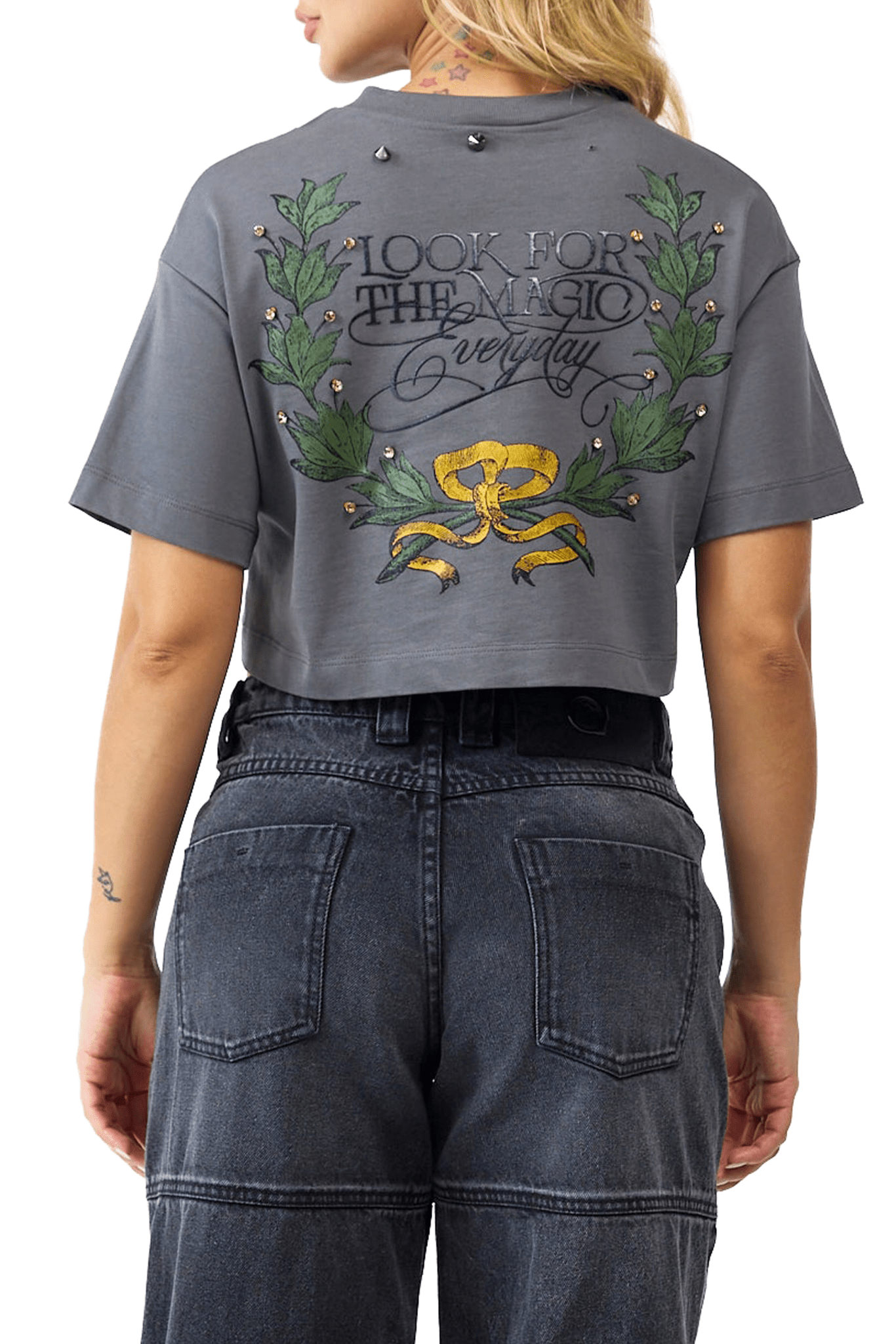 CROPTOP OVERSIZED MUJER CENERE GRIS OSCURO CLEMONT - CLEMONT.CO S.A.S.