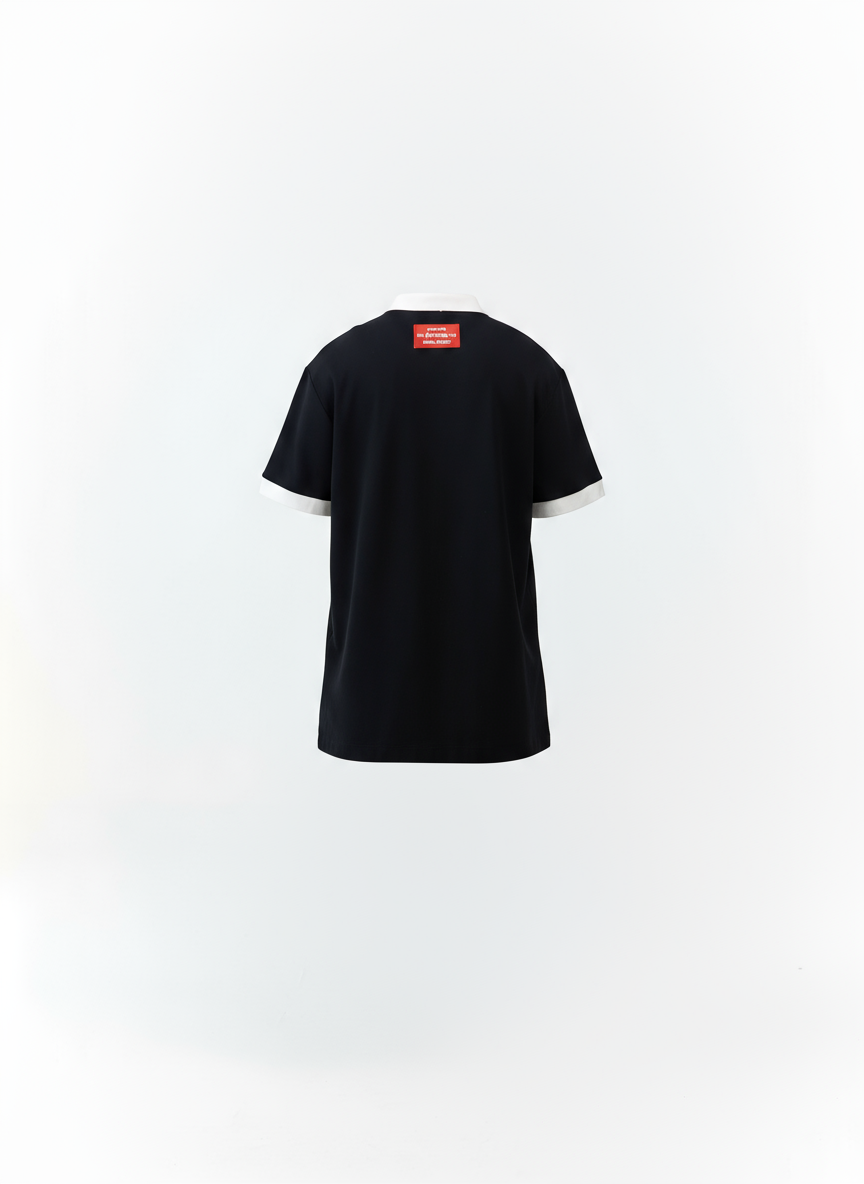POLO SHIRT MEN RETICOLO BLACK CLEMONT