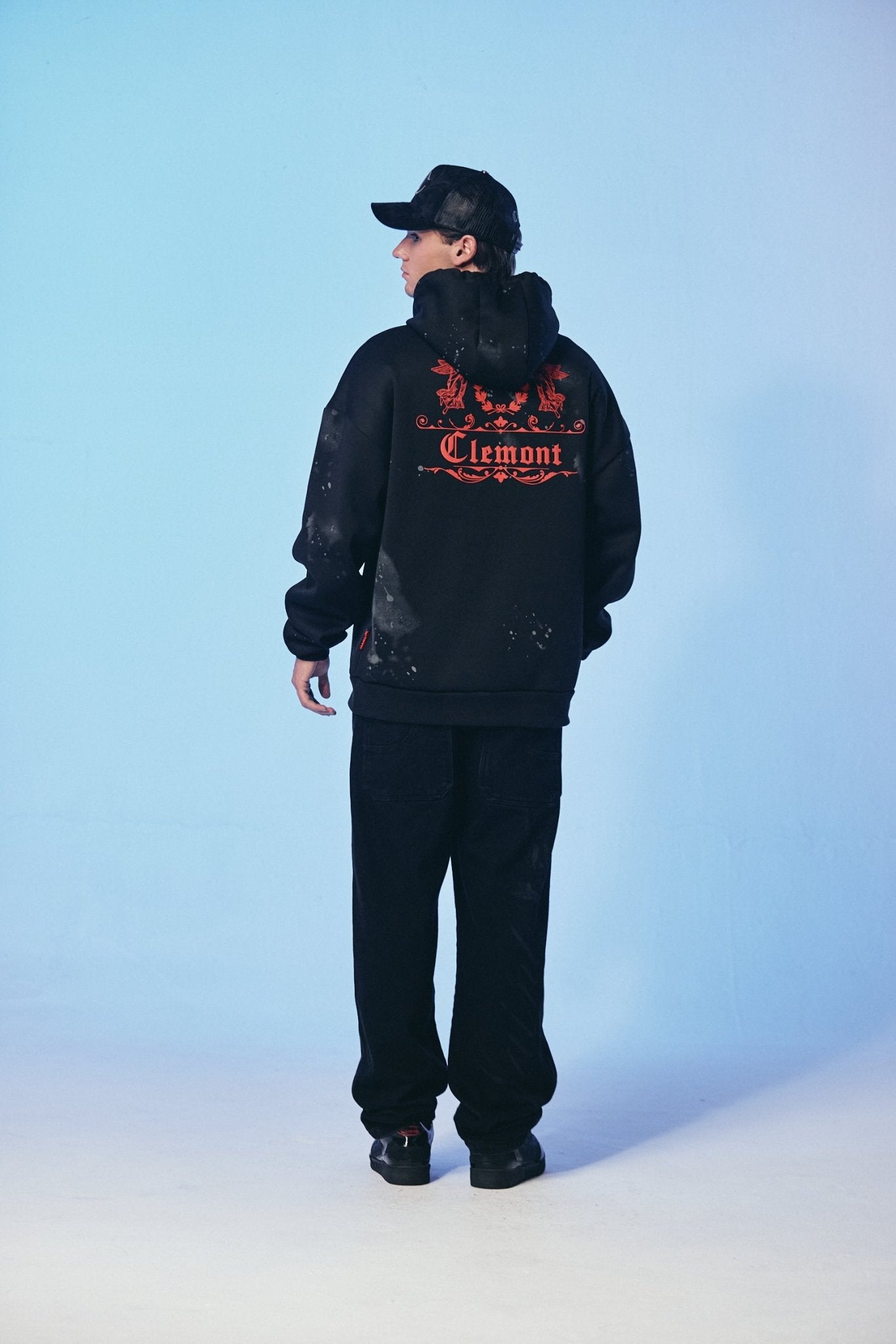 HOODIE HOMBRE INTRECCIO NEGRO/NEGRO CLEMONT - Clemont Oficial