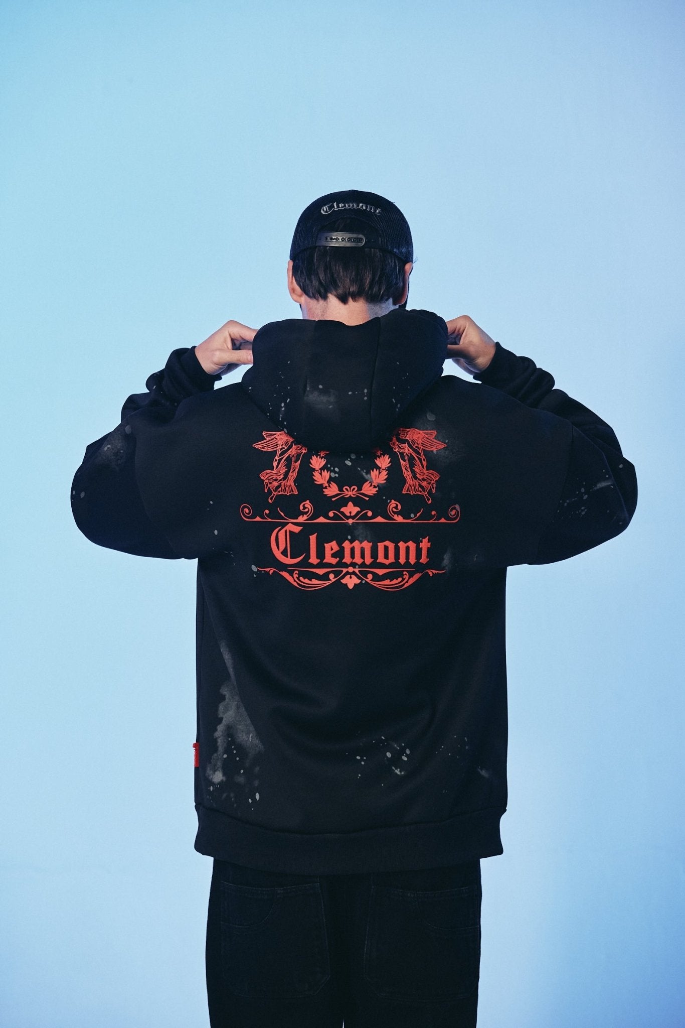 HOODIE HOMBRE INTRECCIO NEGRO/NEGRO CLEMONT - Clemont Oficial