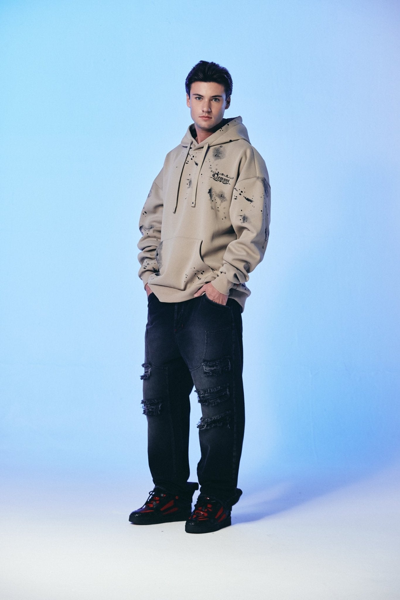 HOODIE HOMBRE INTRECCIO SAFARI/NEGRO CLEMONT - Clemont Oficial