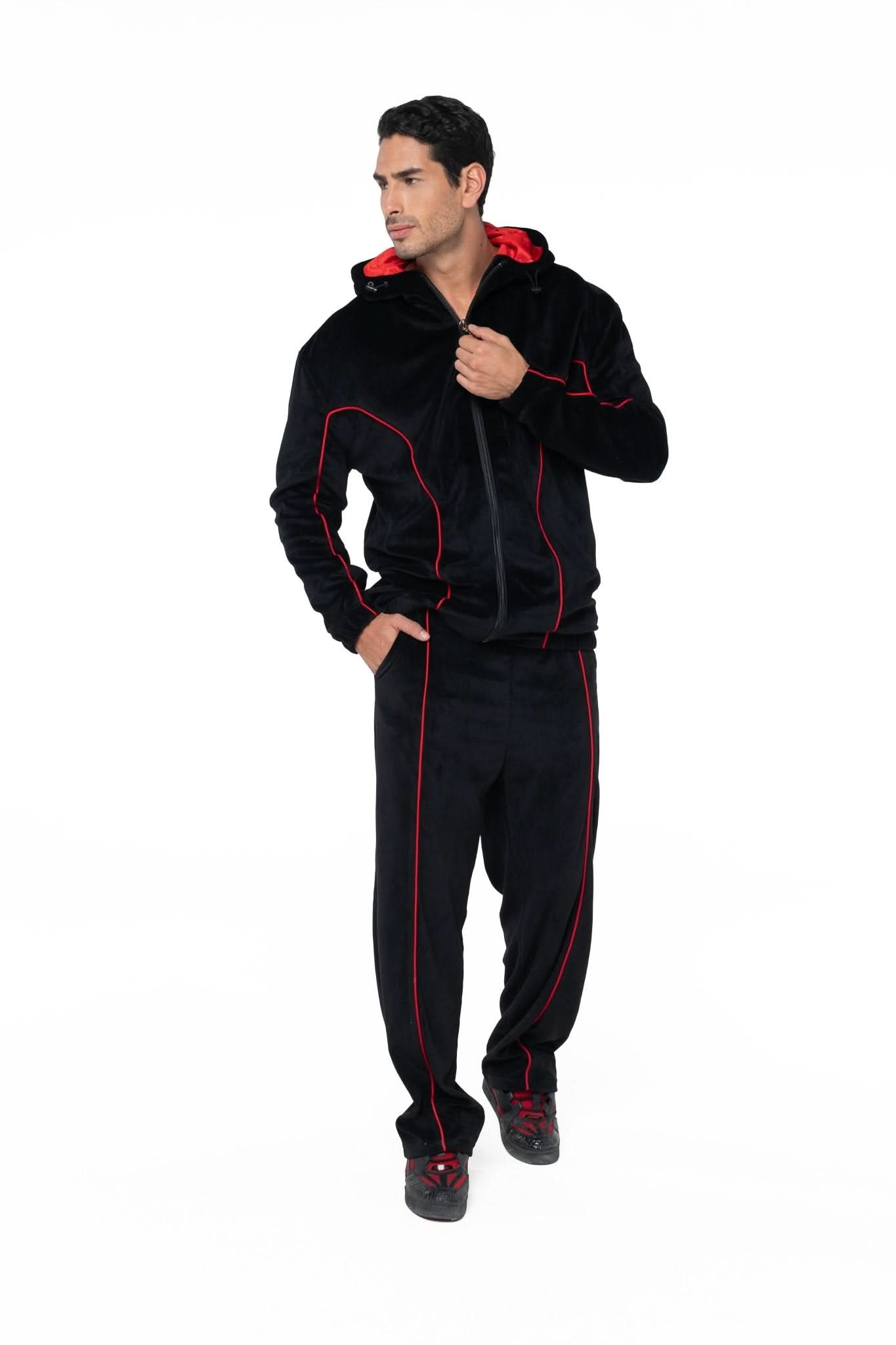 HOODIE MASCULINO RADUNARE NEGRO/ROJO CLEMONT - Clemont Oficial