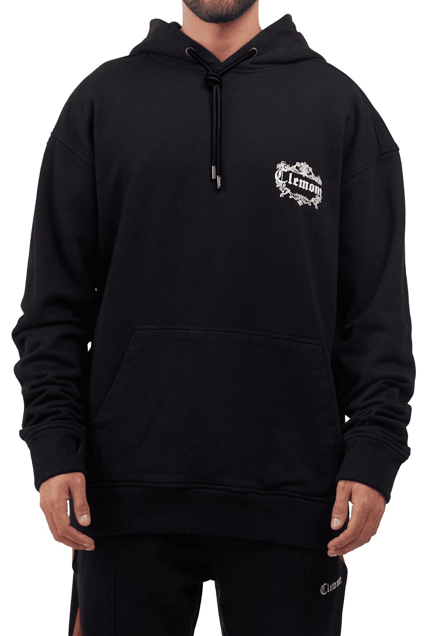 HOODIE MEN FIORITURA BLACK CLEMONT - CLEMONT.CO S.A.S.