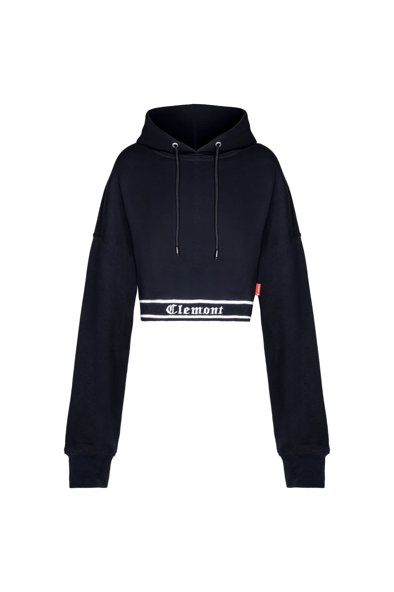 HOODIECROP MUJER SINCRONIA NEGRO CLEMONT - CLEMONT.CO S.A.S.