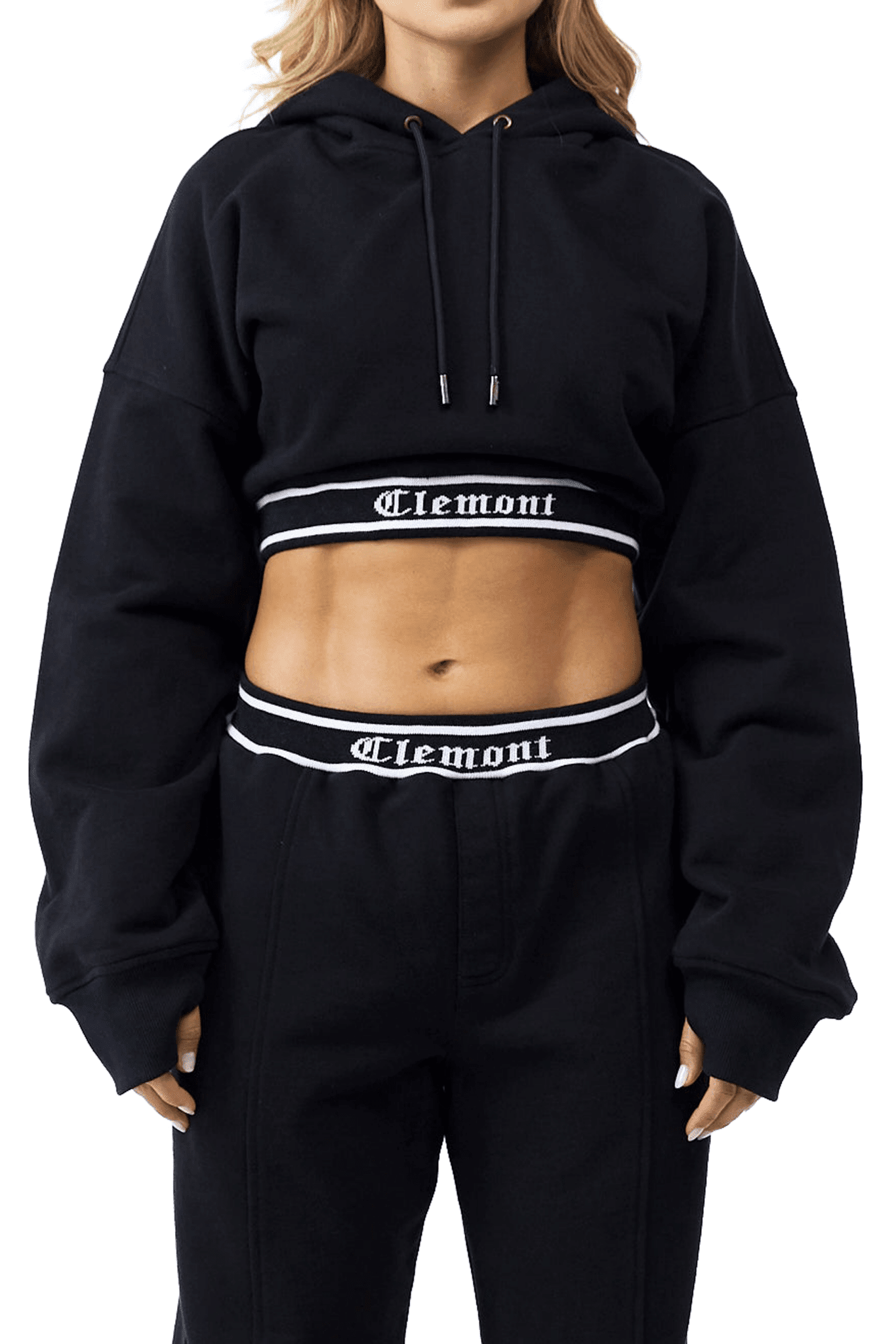 HOODIECROP MUJER SINCRONIA NEGRO CLEMONT - CLEMONT.CO S.A.S.