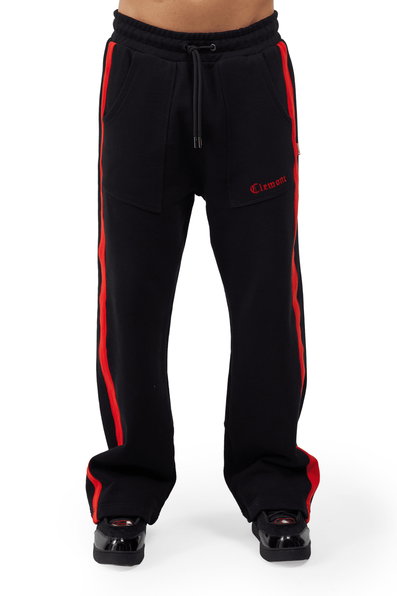 SWEAT PANTS MEN LUSSO BLACK/RED CLEMONT - CLEMONT.CO S.A.S.