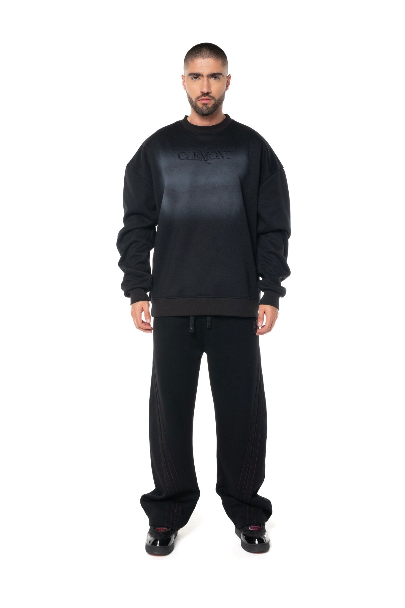 SWEATER CREW NECK MASCULINO ARGINA NEGRO CLEMONT - Clemont Oficial