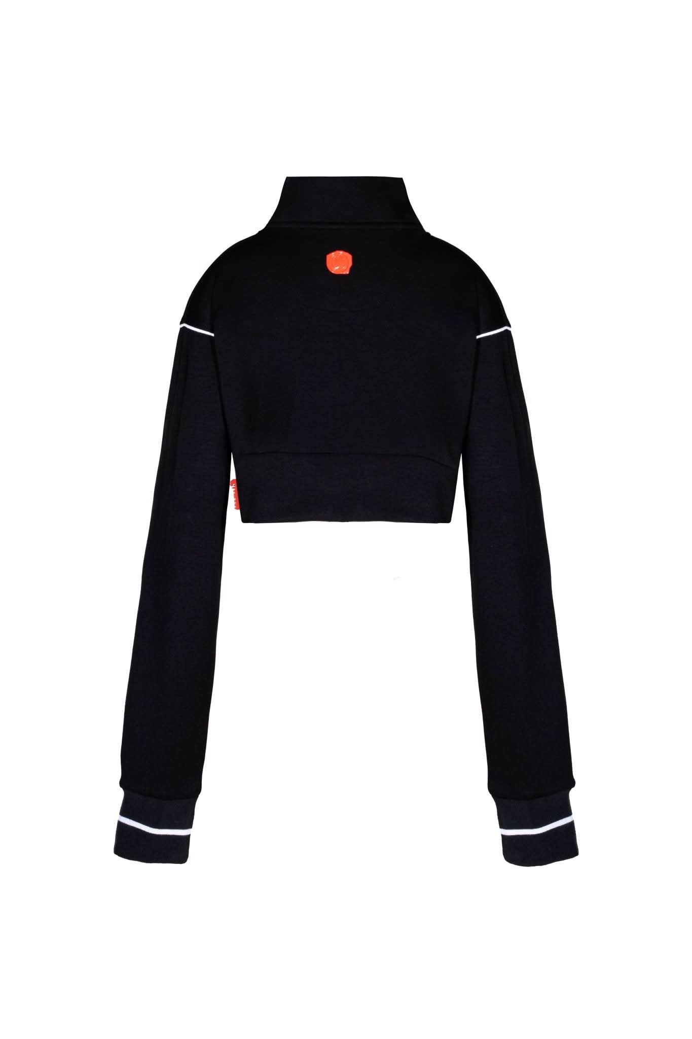 SWEATER CROPPED MUJER BREZZA NEGRO/CREMA CLEMONT - Clemont Oficial