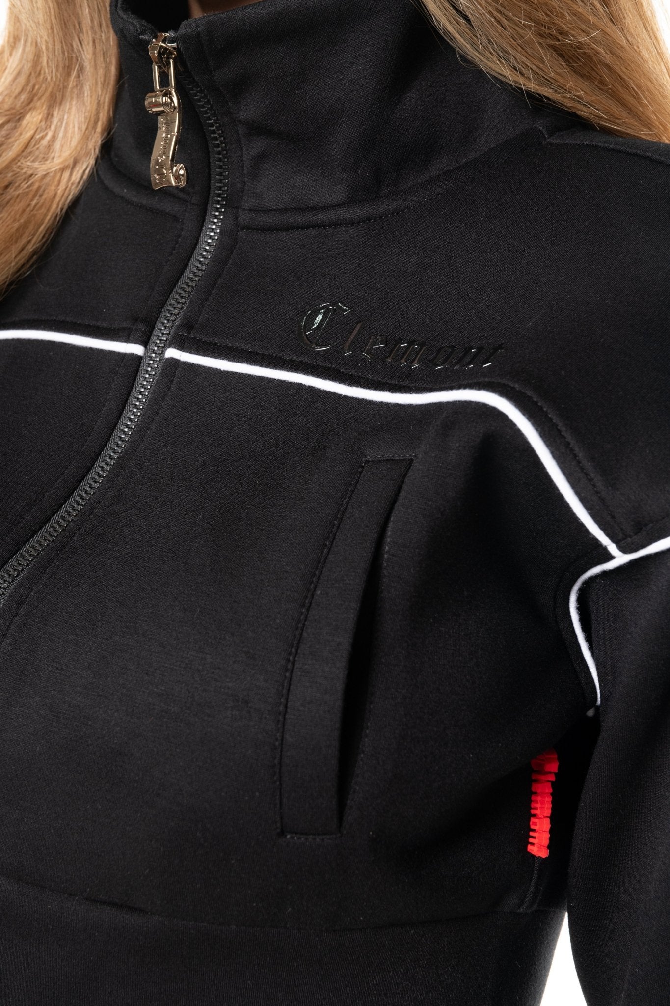 SWEATER CROPPED MUJER BREZZA NEGRO/CREMA CLEMONT - Clemont Oficial