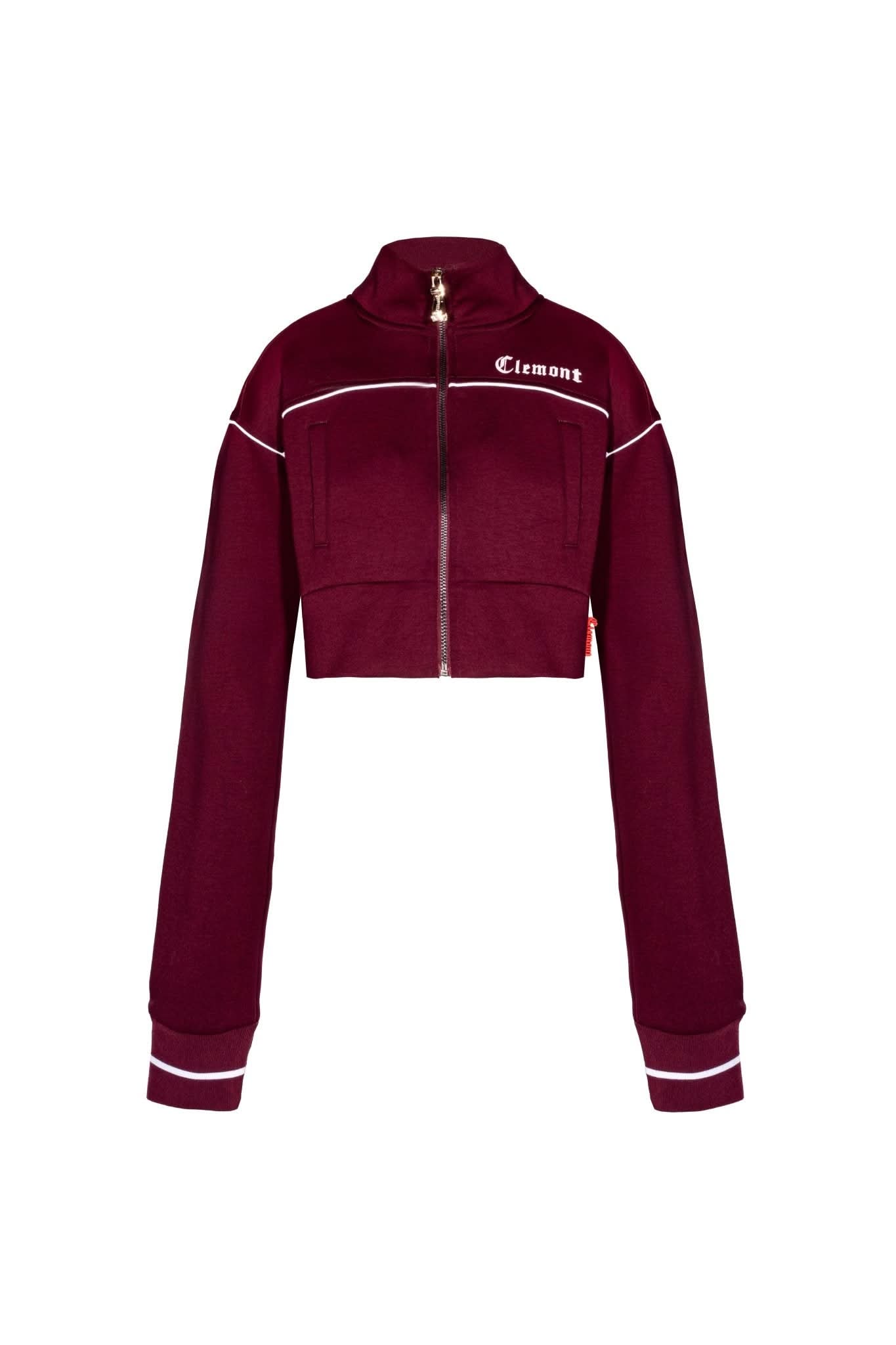 SWEATER CROPPED MUJER BREZZA VINOTINTO/CREMA CLEMONT - Clemont Oficial