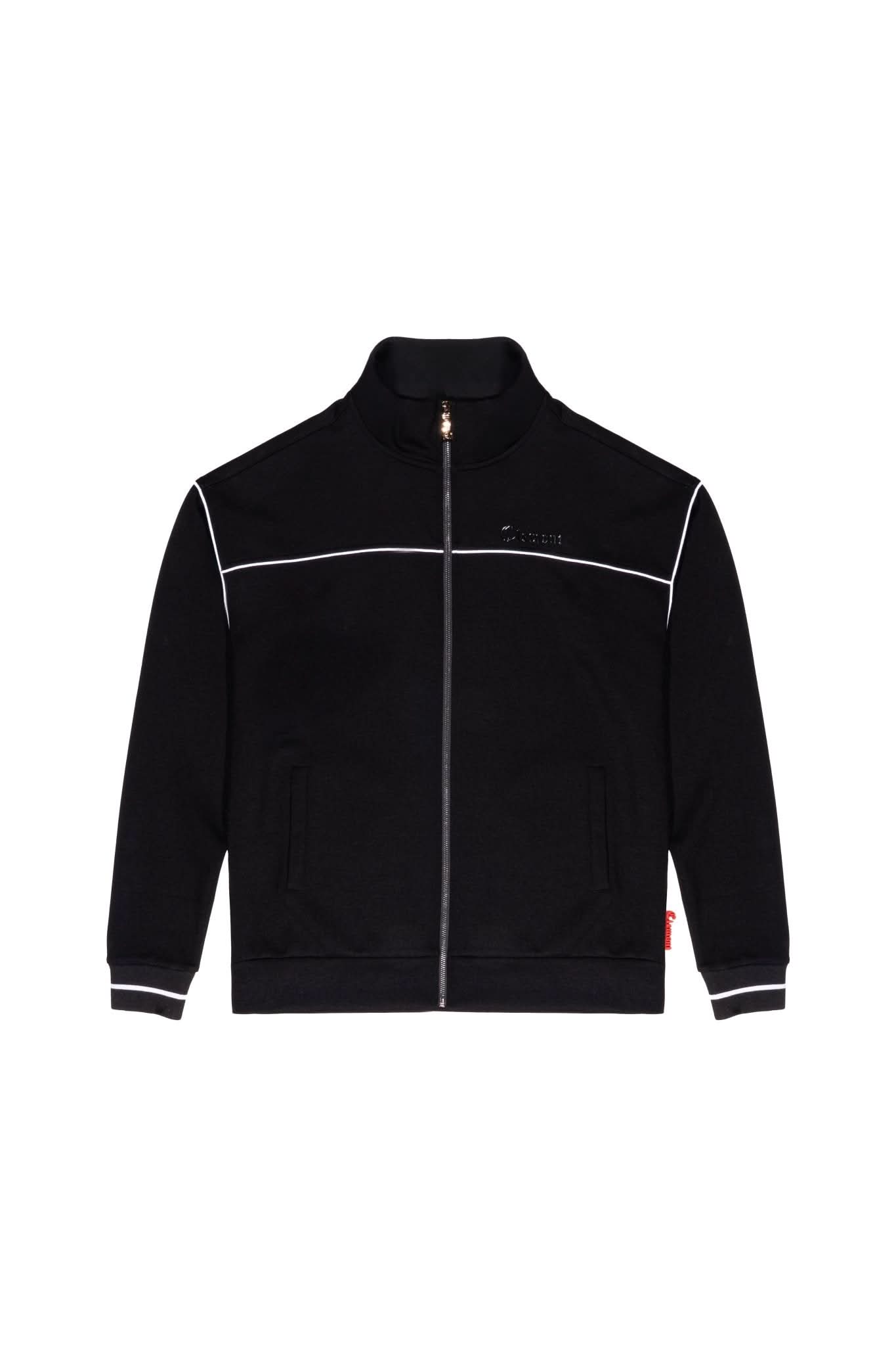 SWEATER MOCK NECK MASCULINO TRACCIA NEGRO/CREMA CLEMONT - Clemont Oficial