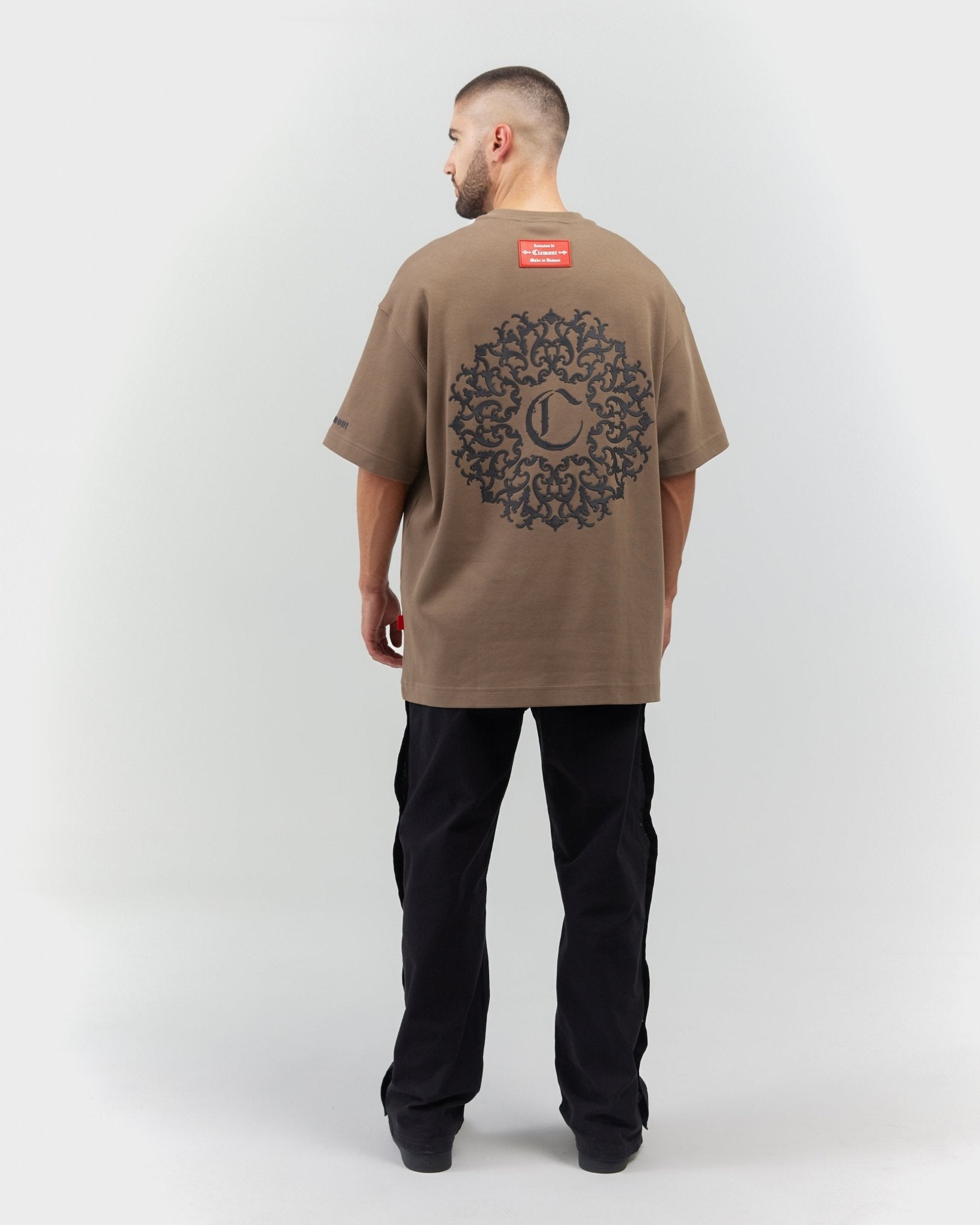 T - SHIRT MEN OVERSIZED ABBONDANZA TAUPE CLEMONT - CLEMONT.CO S.A.S.