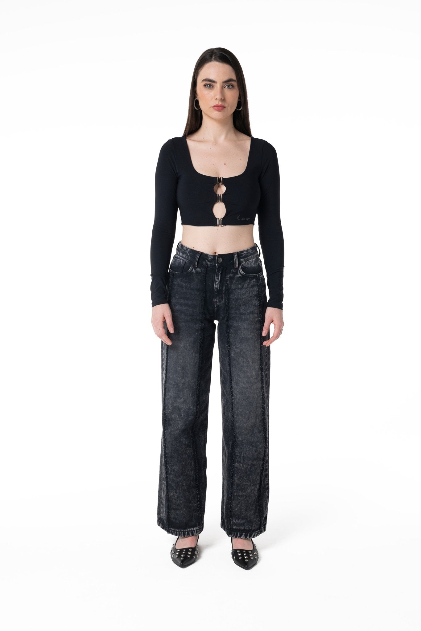 TOPS CORTOS MUJER PIANTA NEGRO CLEMONT - Clemont Oficial