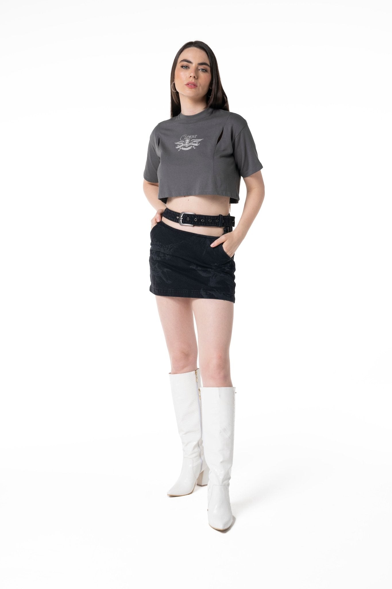 TOPS CORTOS MUJER SPESSORE GRIS OSCURO CLEMONT - Clemont Oficial