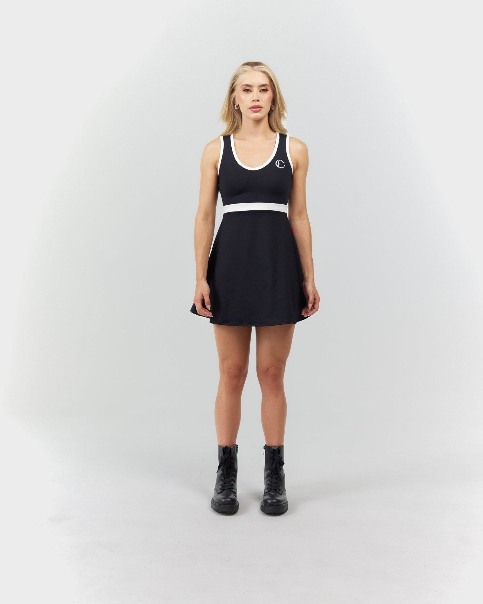 VESTIDO MUJER OPULENTIA NEGRO/CREMA CLEMONT - Clemont Oficial