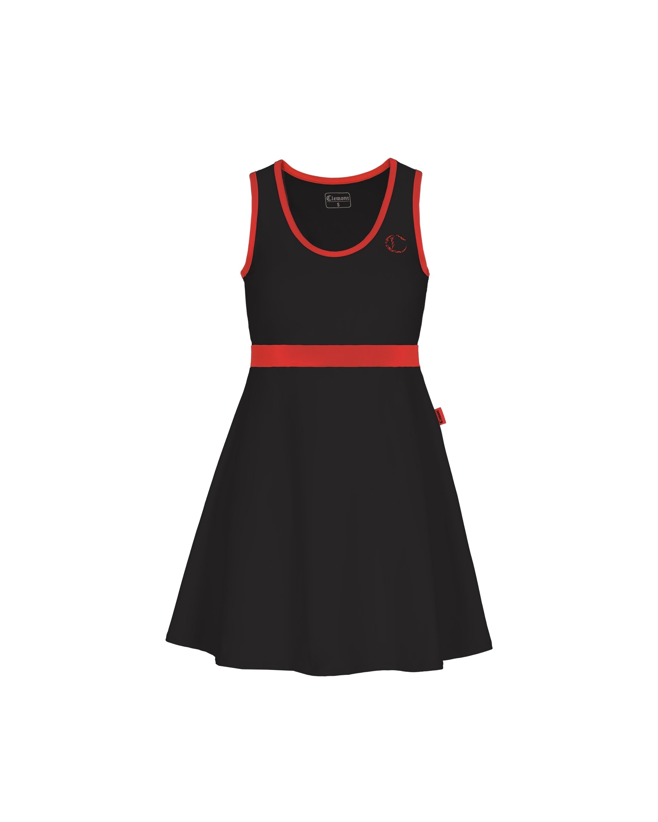 VESTIDO MUJER OPULENTIA NEGRO/ROJO CLEMONT