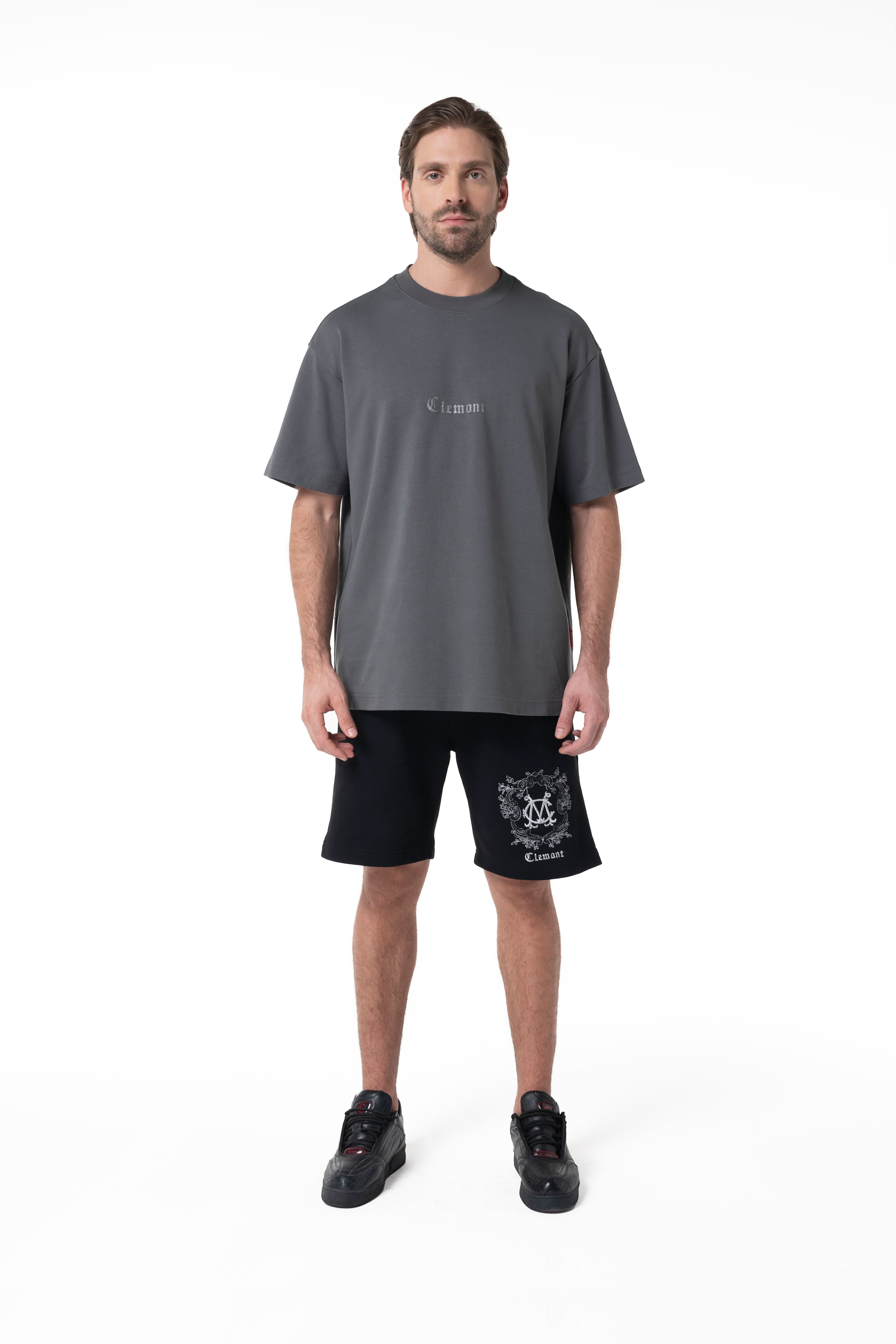 CAMISETA OVERSIZED HOMBRE LUSINGA GRIS OSCURO CLEMONT