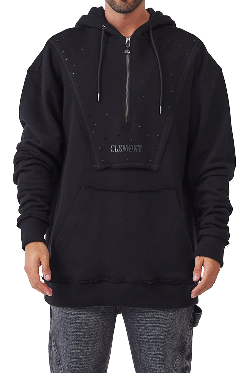 HOODIE OVERSIZED HOMBRE NERO NEGRO CLEMONT