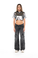CROP TOP PLATINATO SILVER FEMENINO CLEMONT