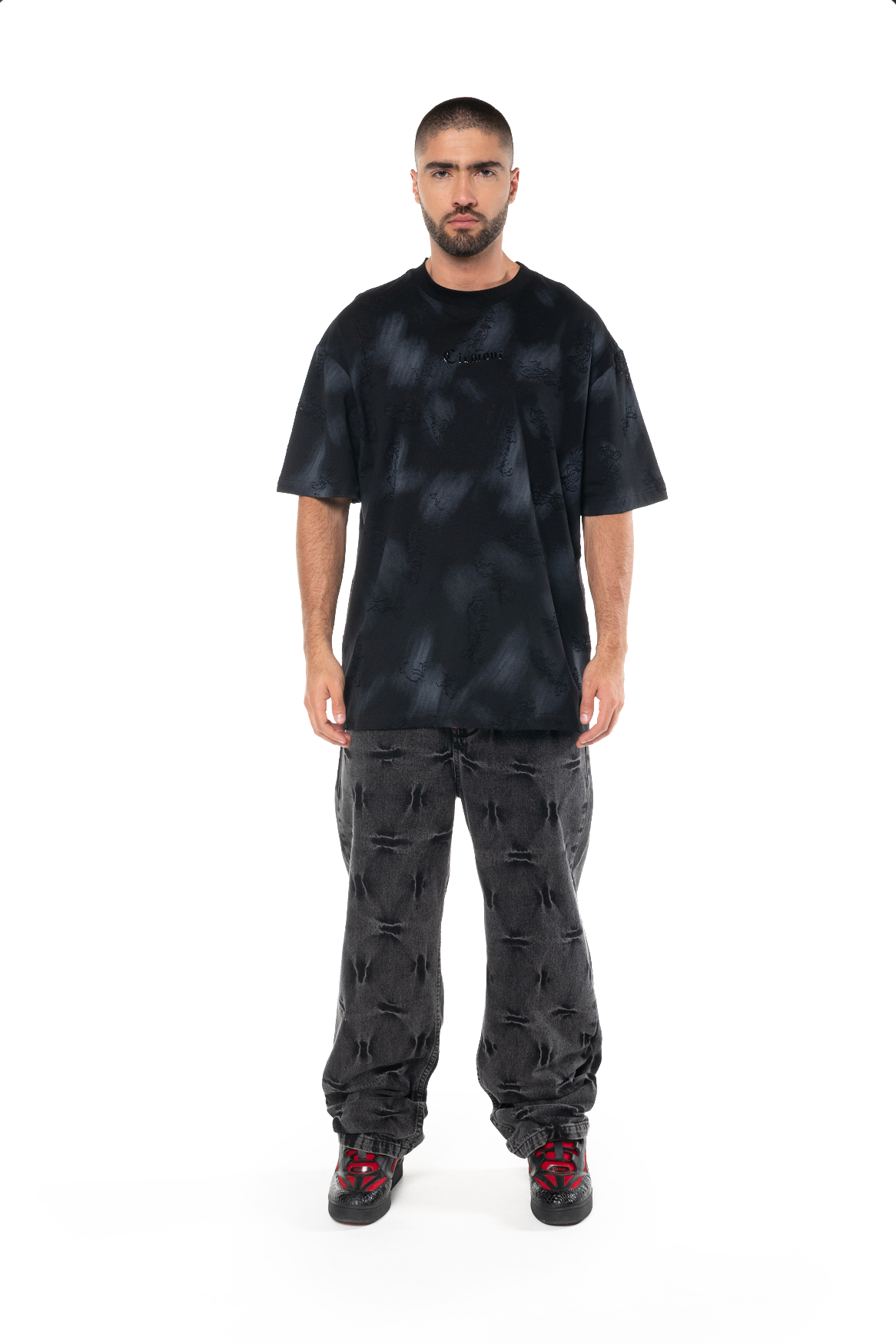 OVERSIZED CITTA BLACK MEN'S T-SHIRT CLEMONT