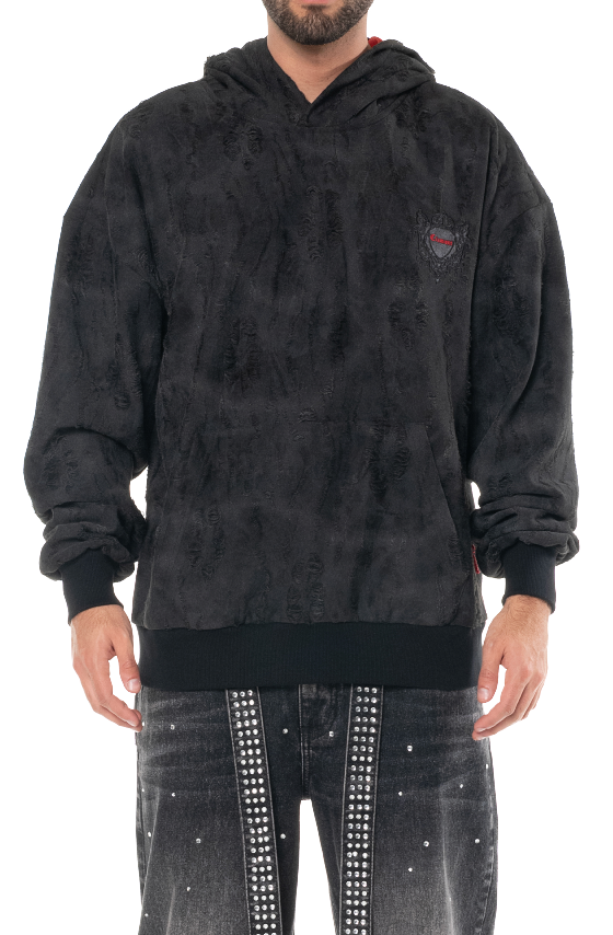 BLACK MEN'S HOODIE DISPERAZIONE CLEMONT