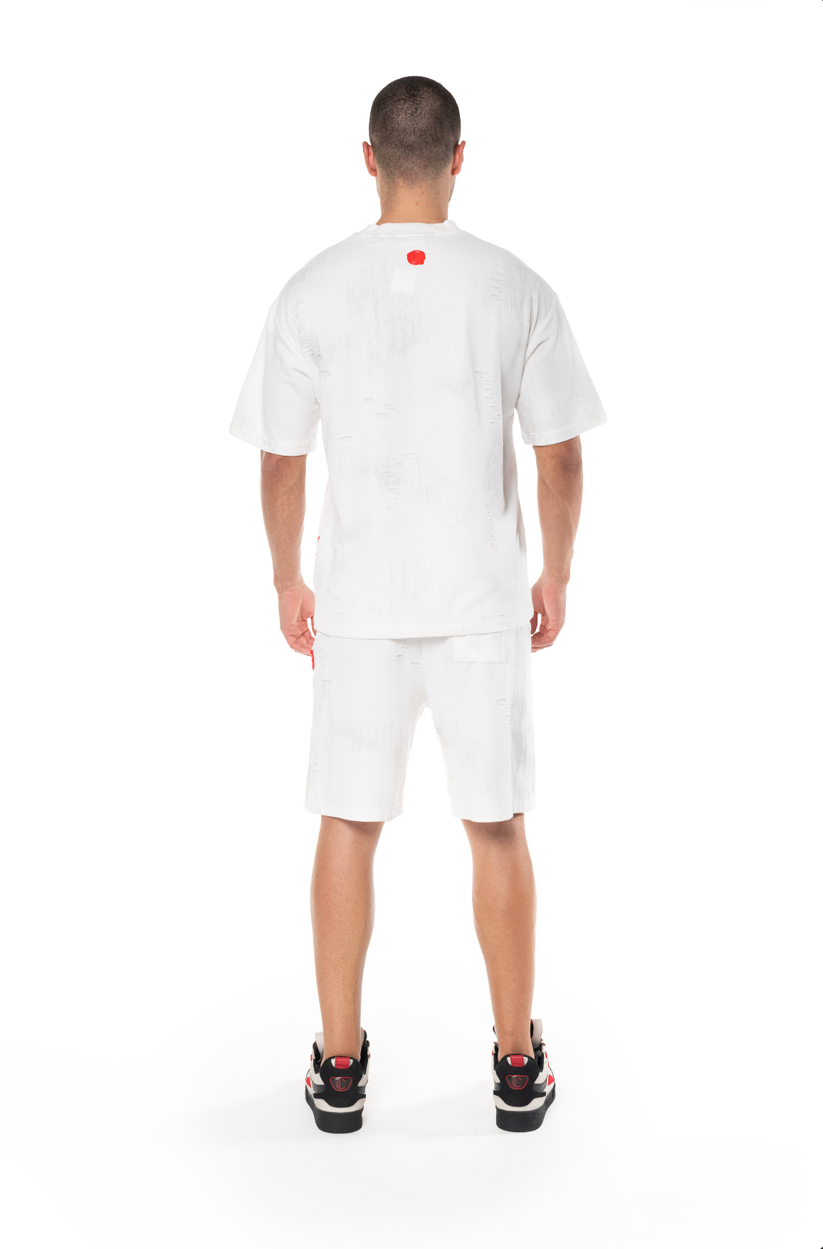 CAMISETA OVERSIZED MASCULINO ESTIVO CREMA/NEGRO CLEMONT