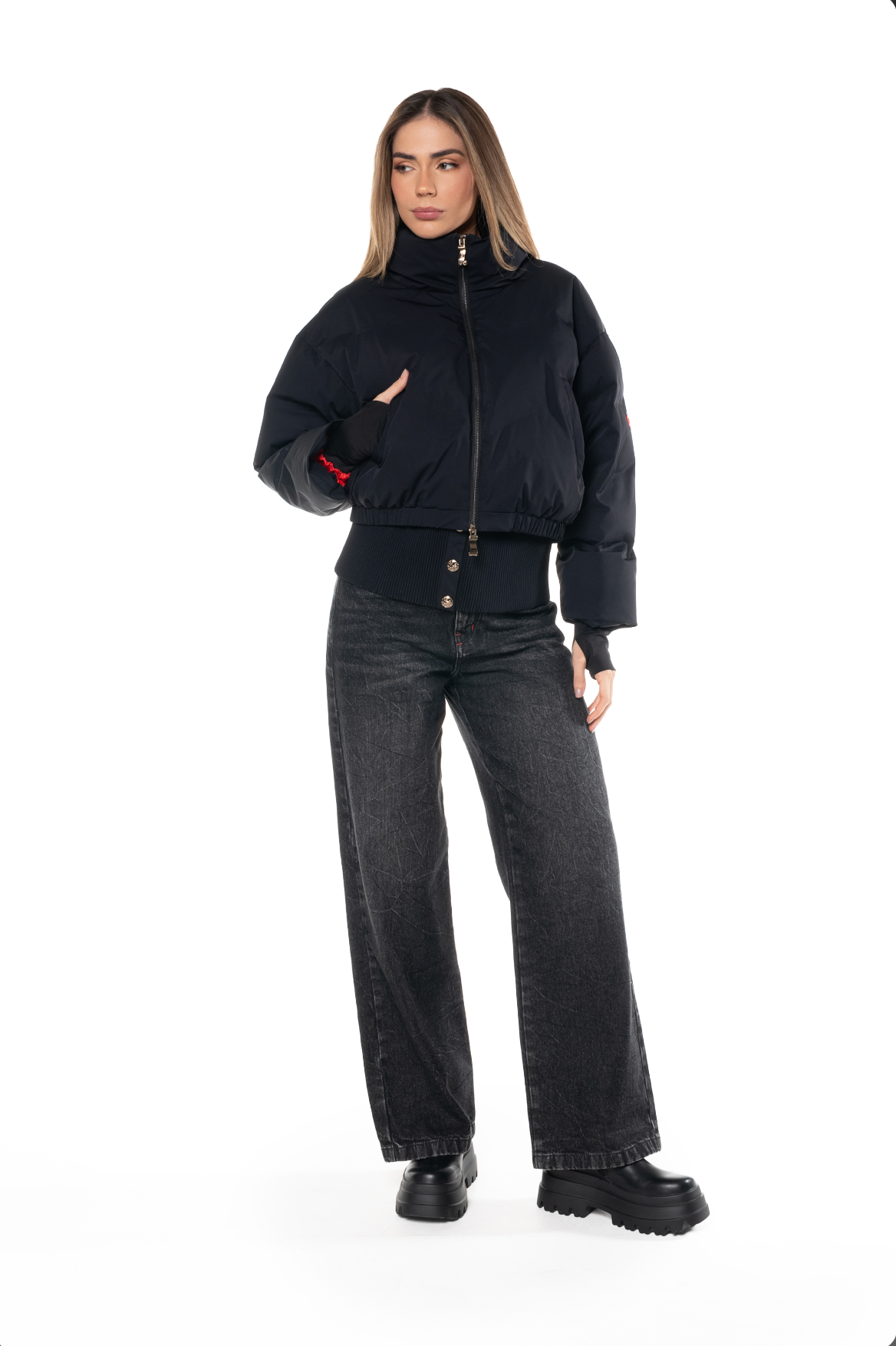 CHAQUETA CROP LYRA NEGRO FEMENINO CLEMONT