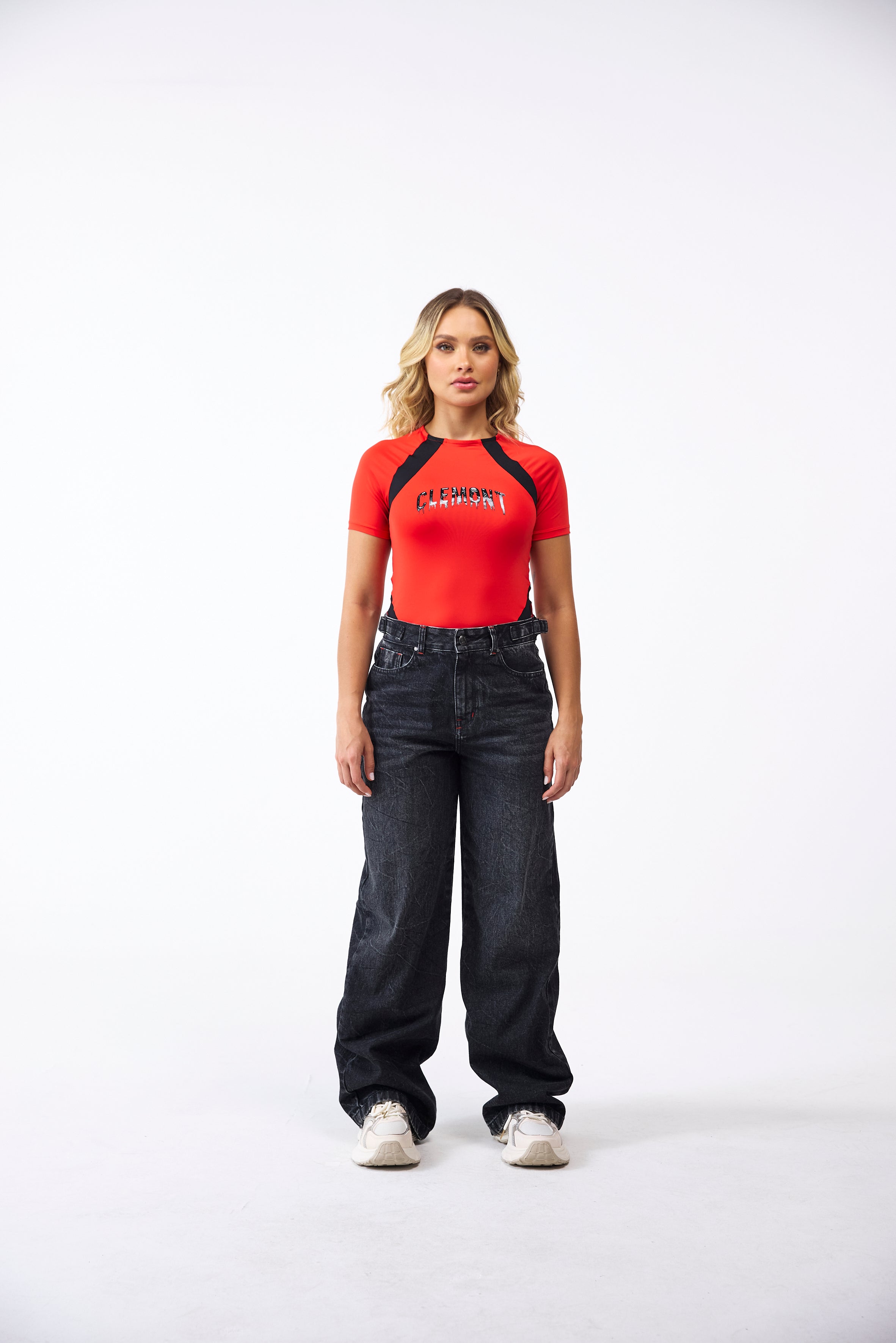 CAMISETA MUJER IRIDESCENTE ROJO CLEMONT