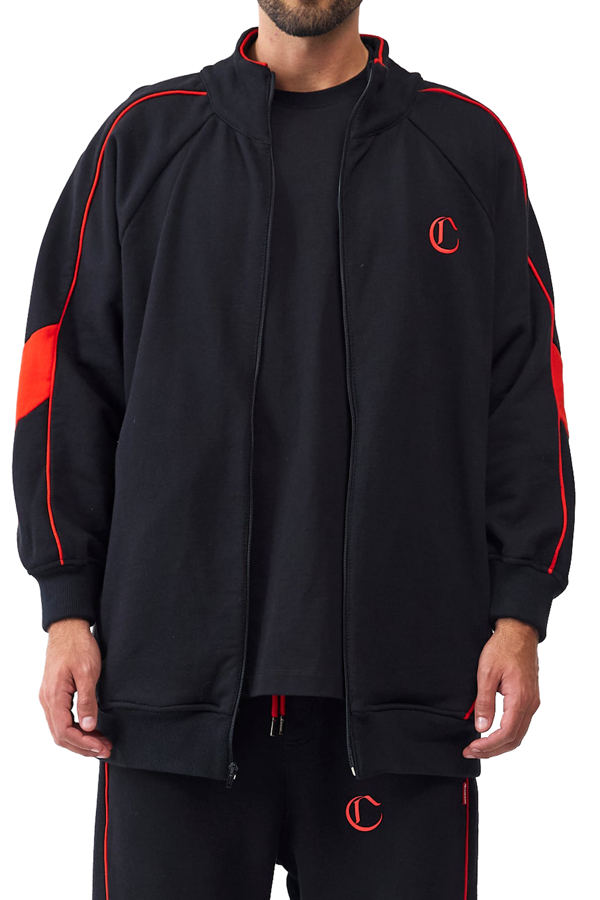 BUZO MASCULINO MUTO NEGRO/ROJO CLEMONT