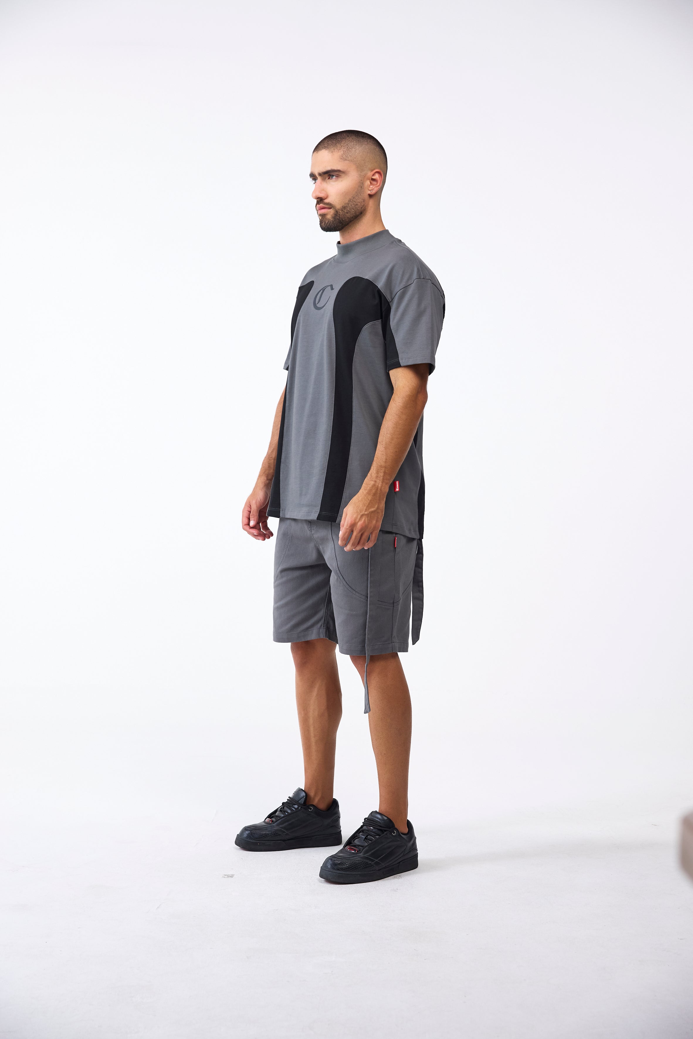 CAMISETA MASCULINO RAGNO GRIS/NEGRO CLEMONT