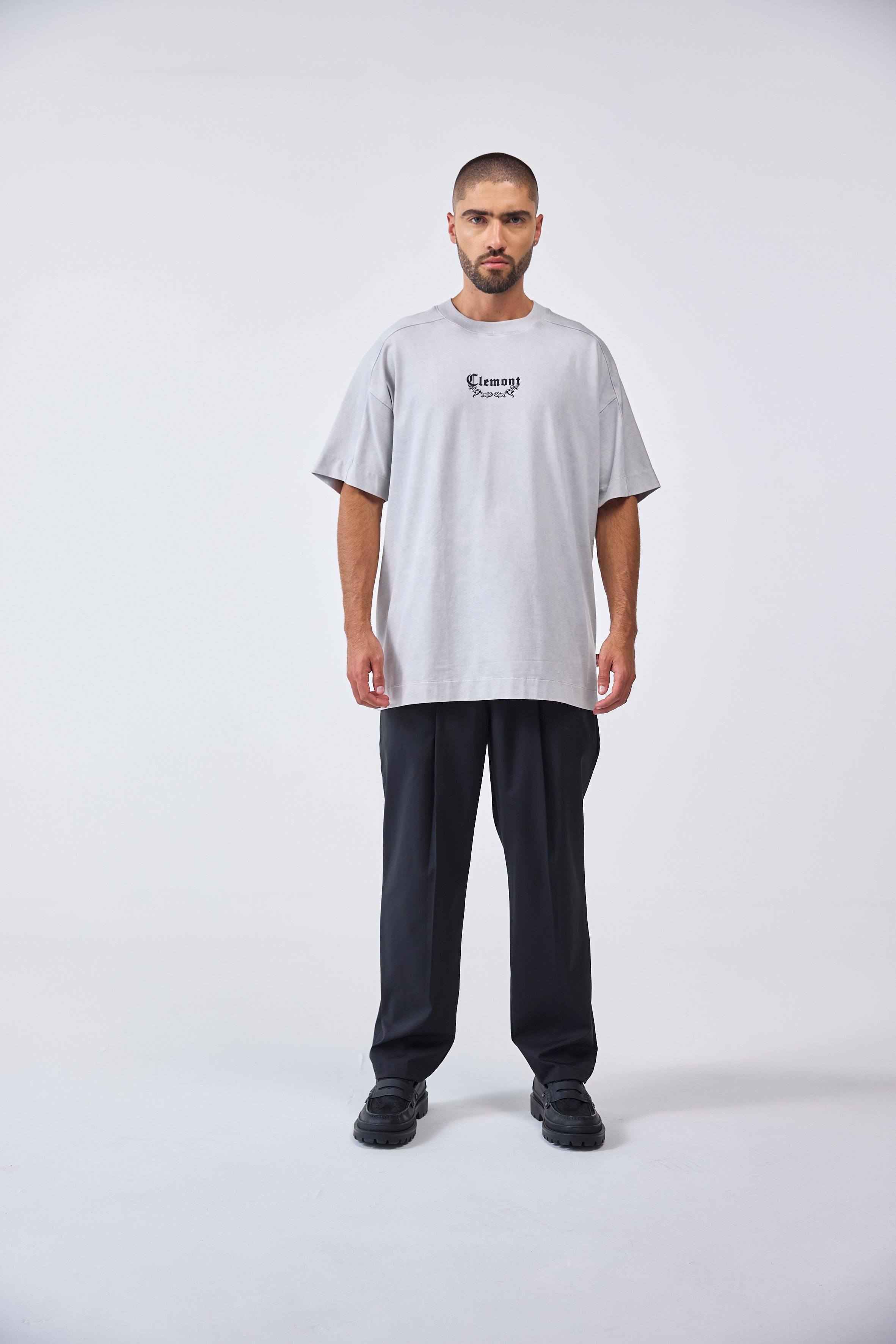 CAMISETA OVERSIZED MASCULINO FRAMMENTO GRIS CLEMONT