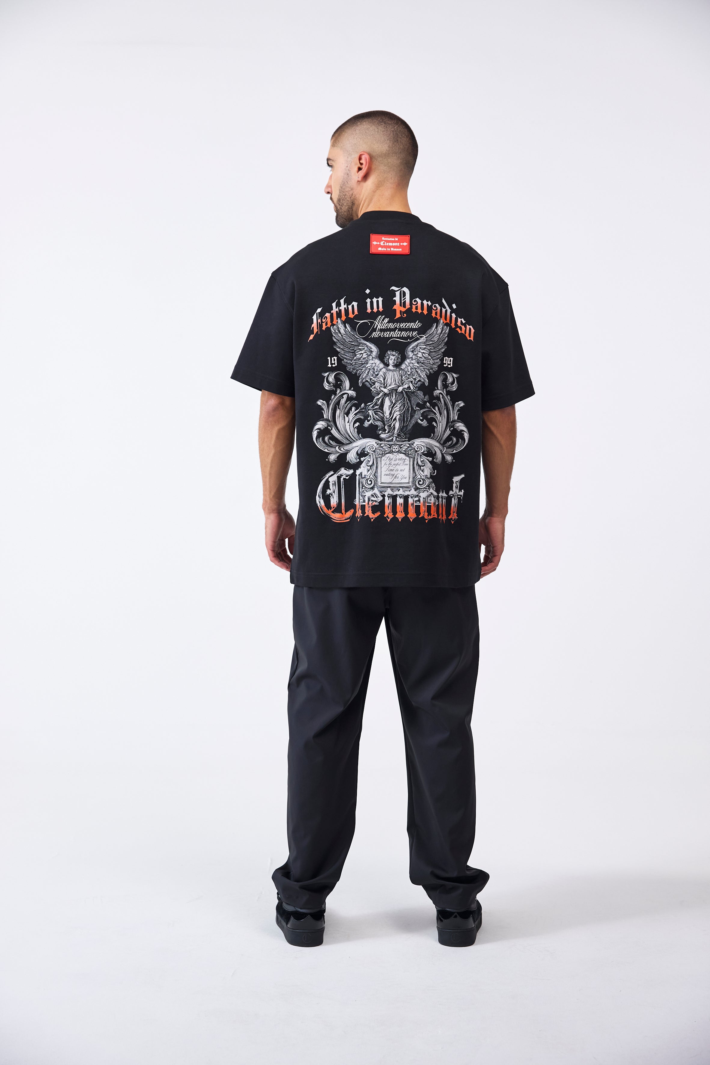 CAMISETA OVERSIZED MASCULINO PASSAGGIO NEGRO CLEMONT