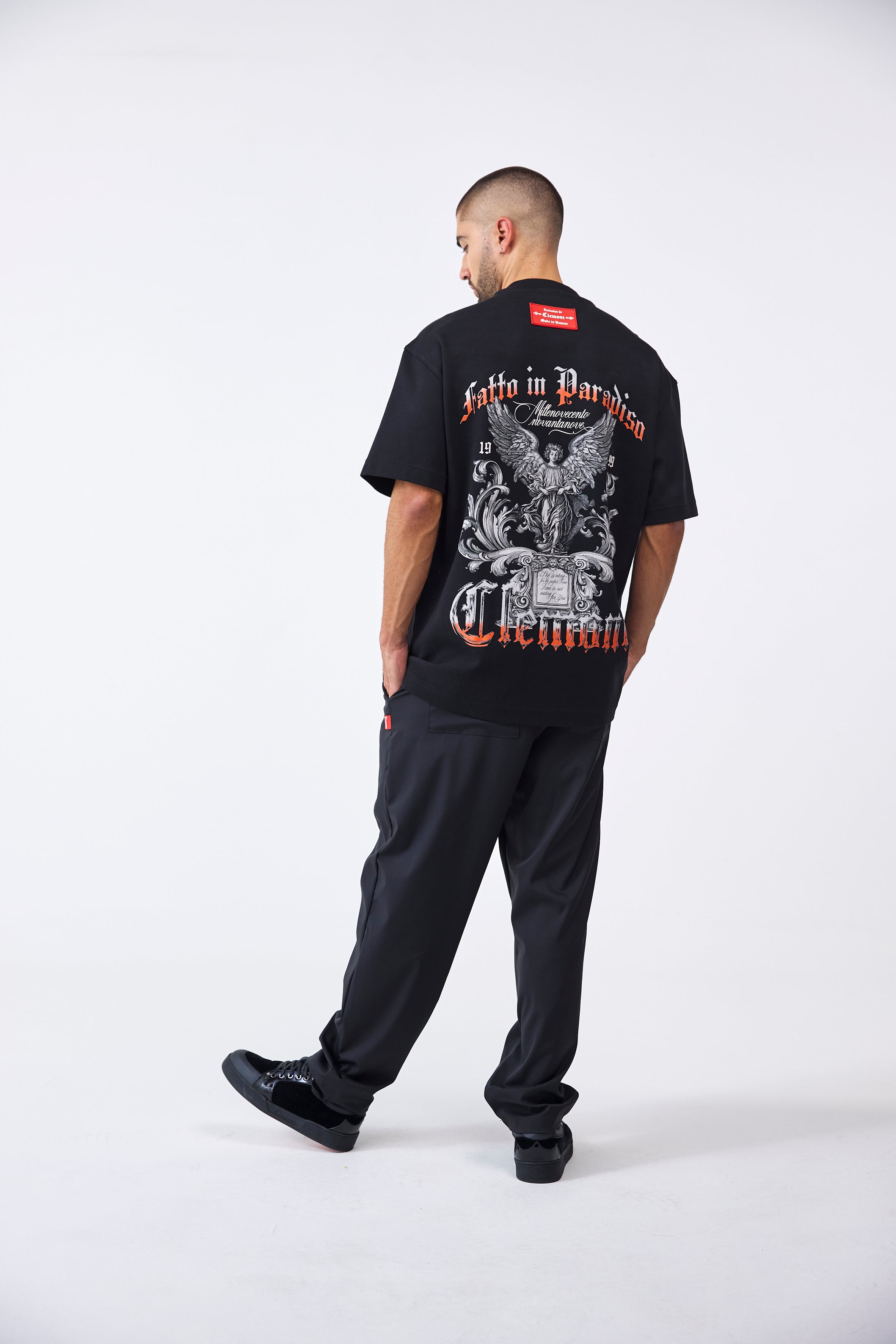 CAMISETA OVERSIZED MASCULINO PASSAGGIO NEGRO CLEMONT