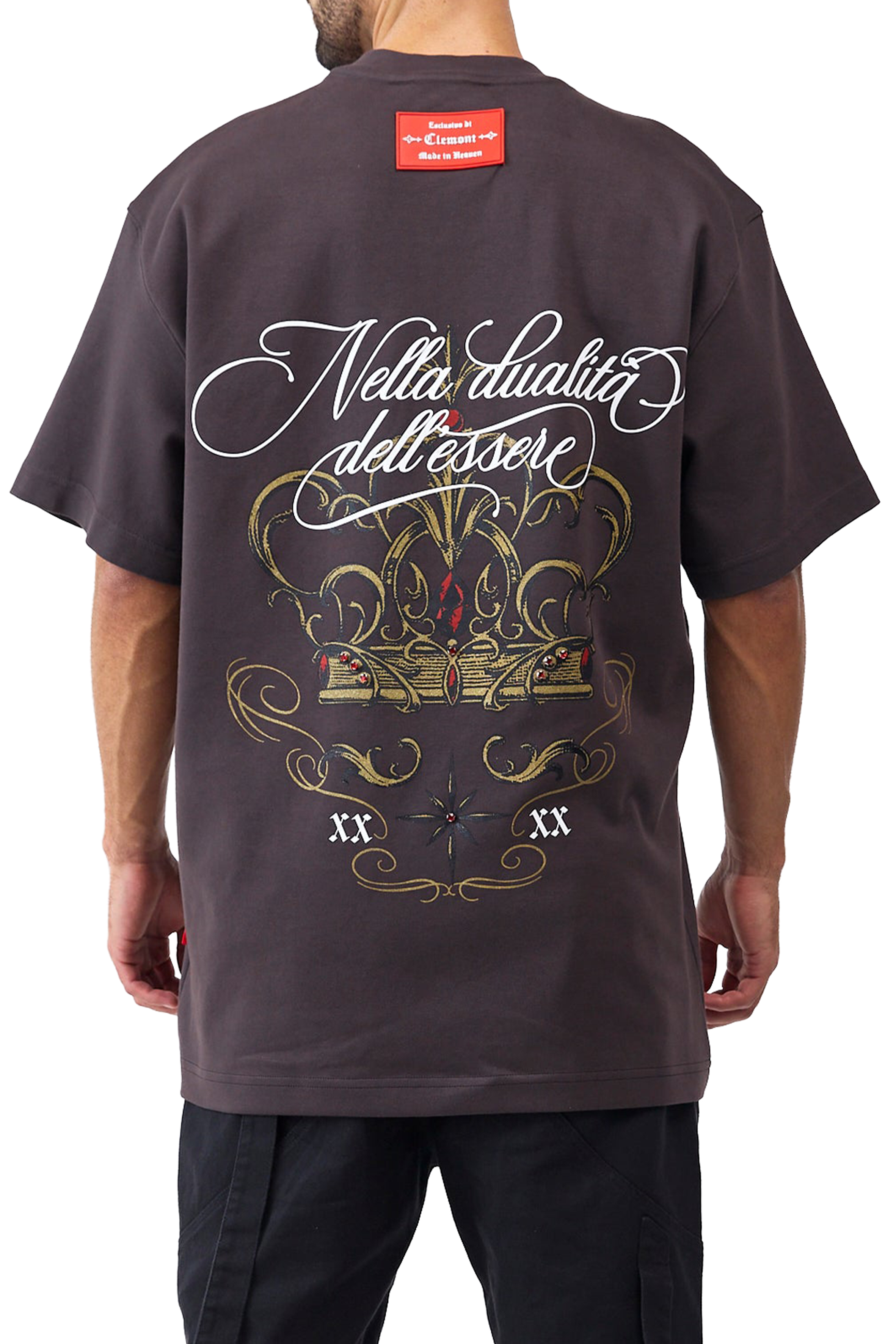 CAMISETA OVERSIZED MASCULINO FILIGRANA MOCCA CLEMONT