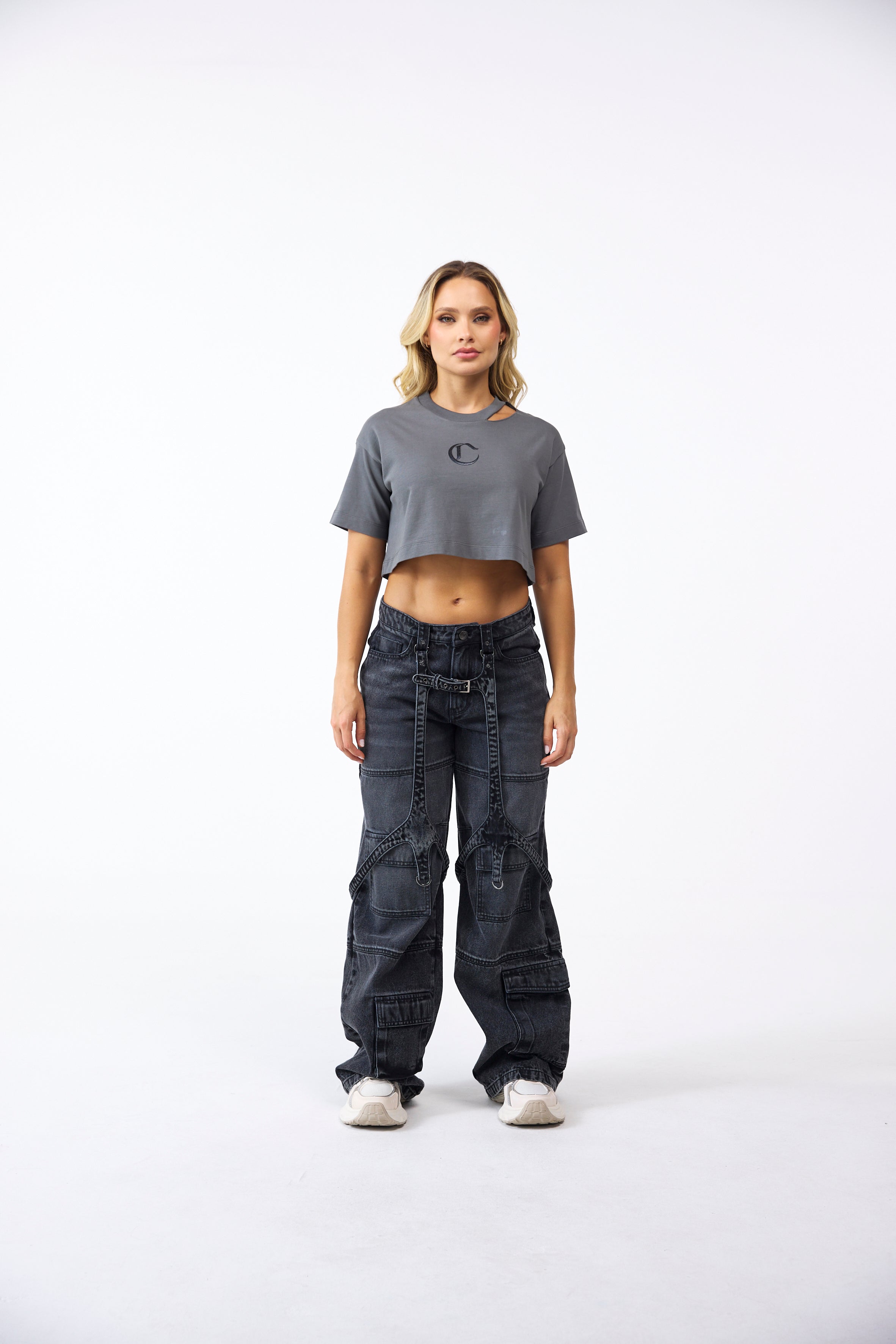 CROPTOP OVERSIZED MUJER CENERE GRIS OSCURO CLEMONT