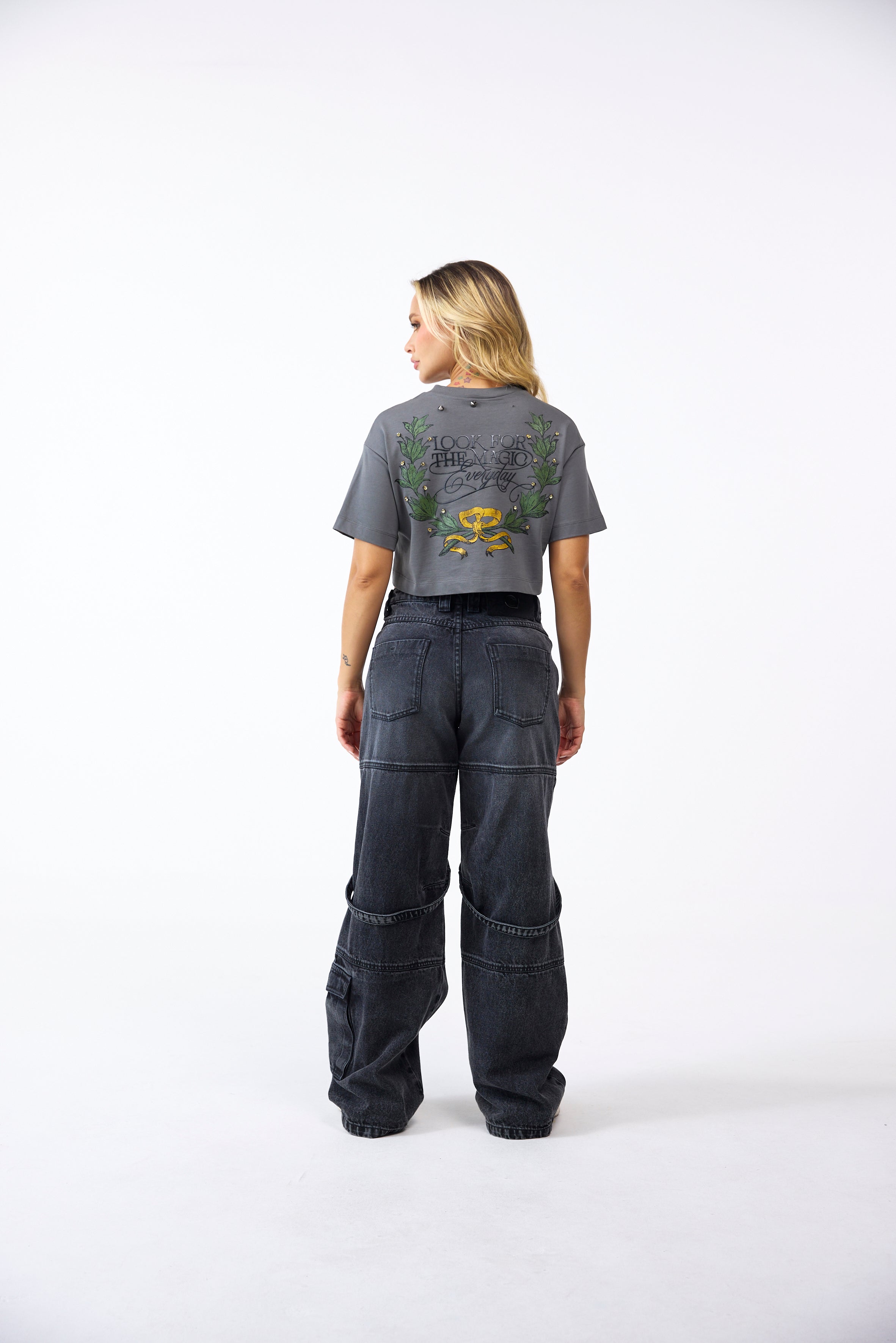 CROPTOP OVERSIZED MUJER CENERE GRIS OSCURO CLEMONT