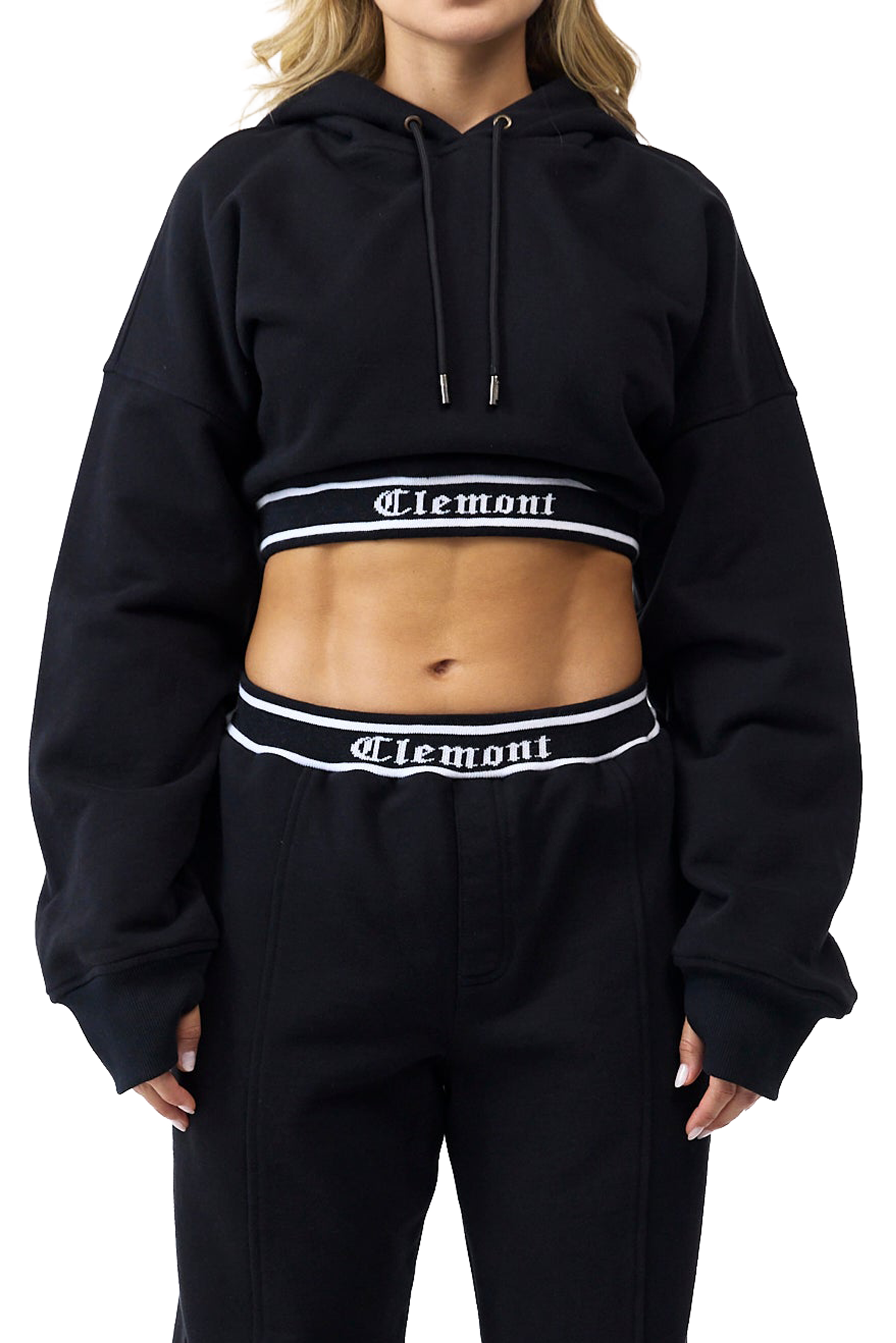 HOODIECROP MUJER SINCRONIA NEGRO CLEMONT