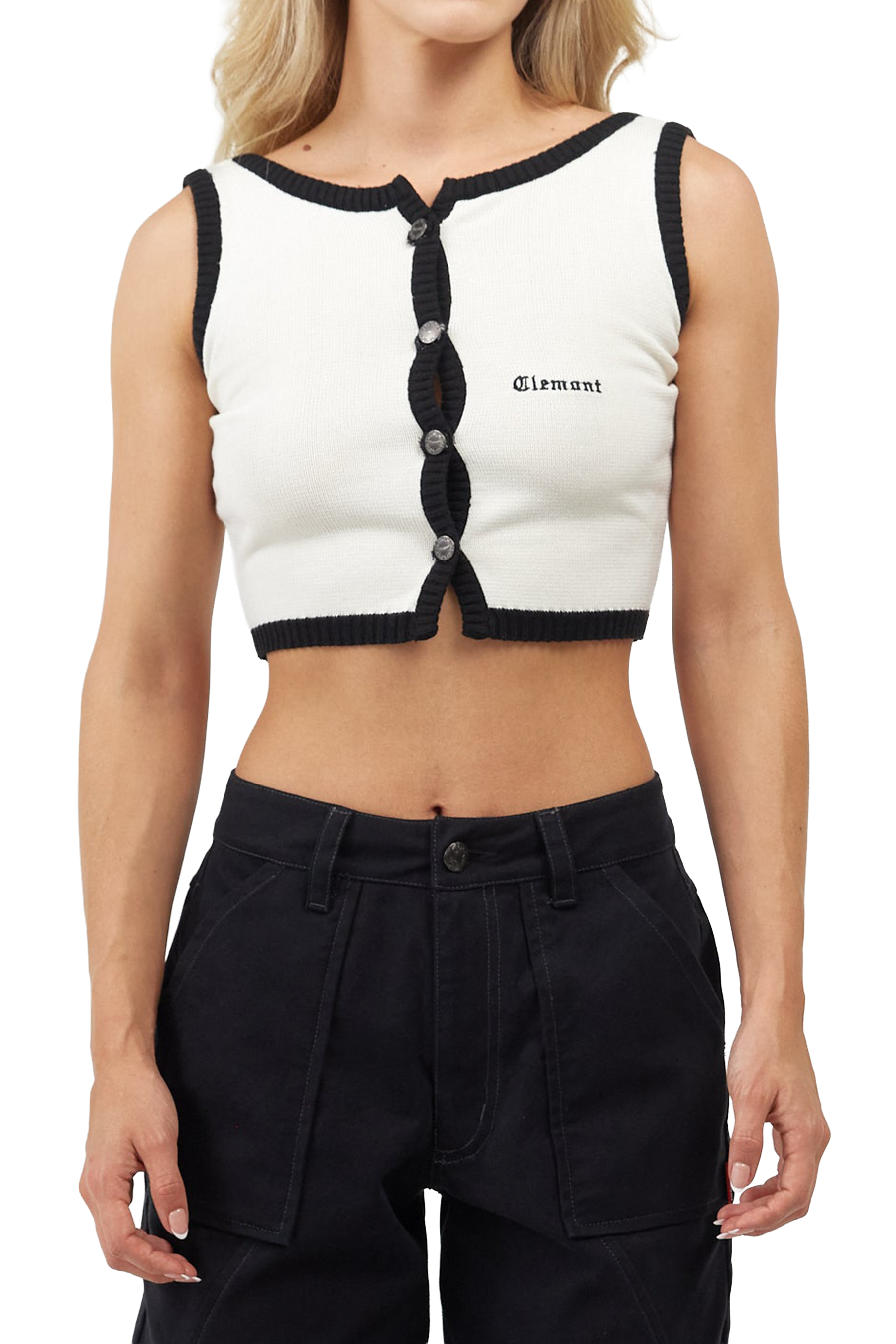 CROP TOP MUJER  ELEGANZA CREMA/NEGRO CLEMONT