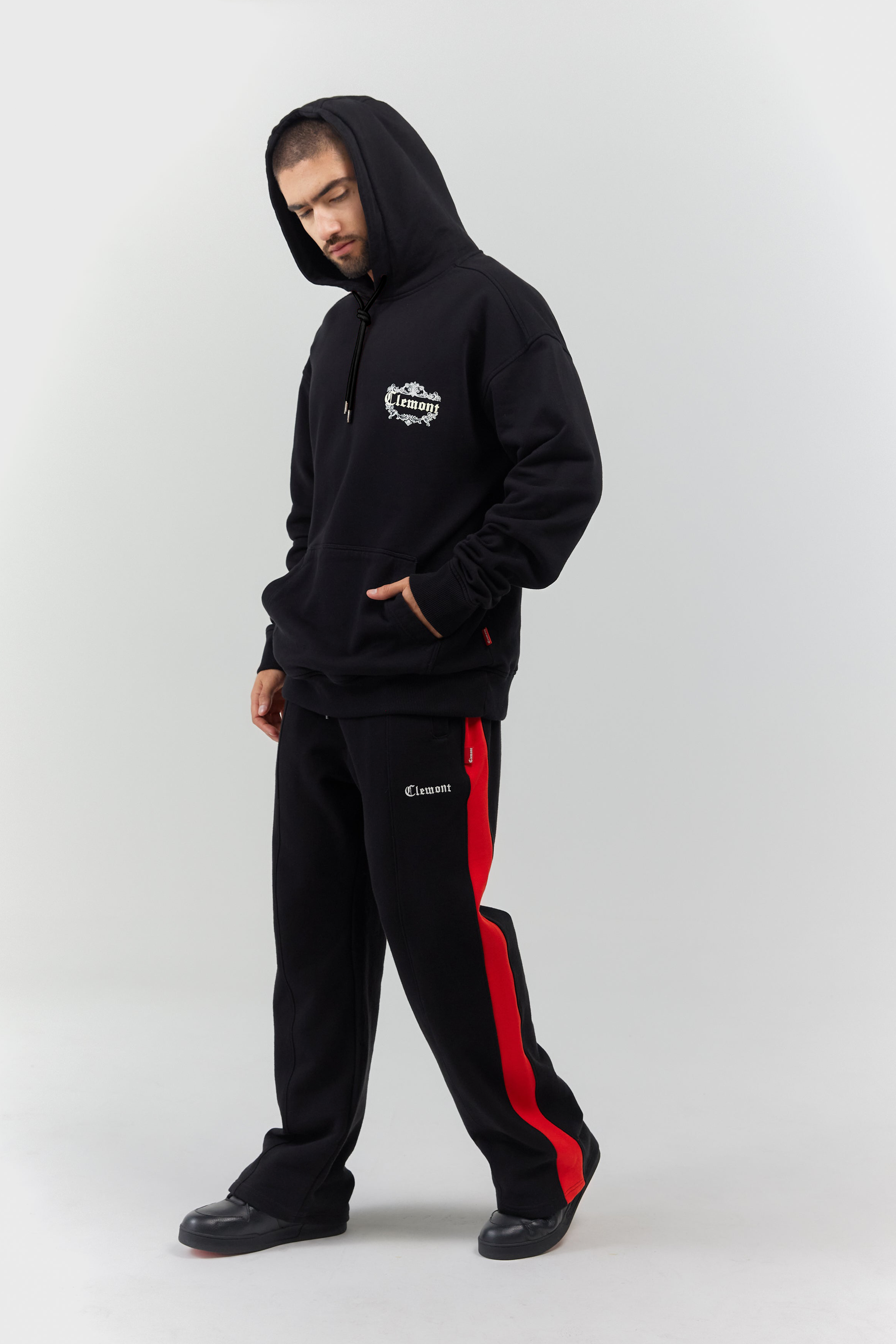 HOODIE MEN  FIORITURA BLACK CLEMONT