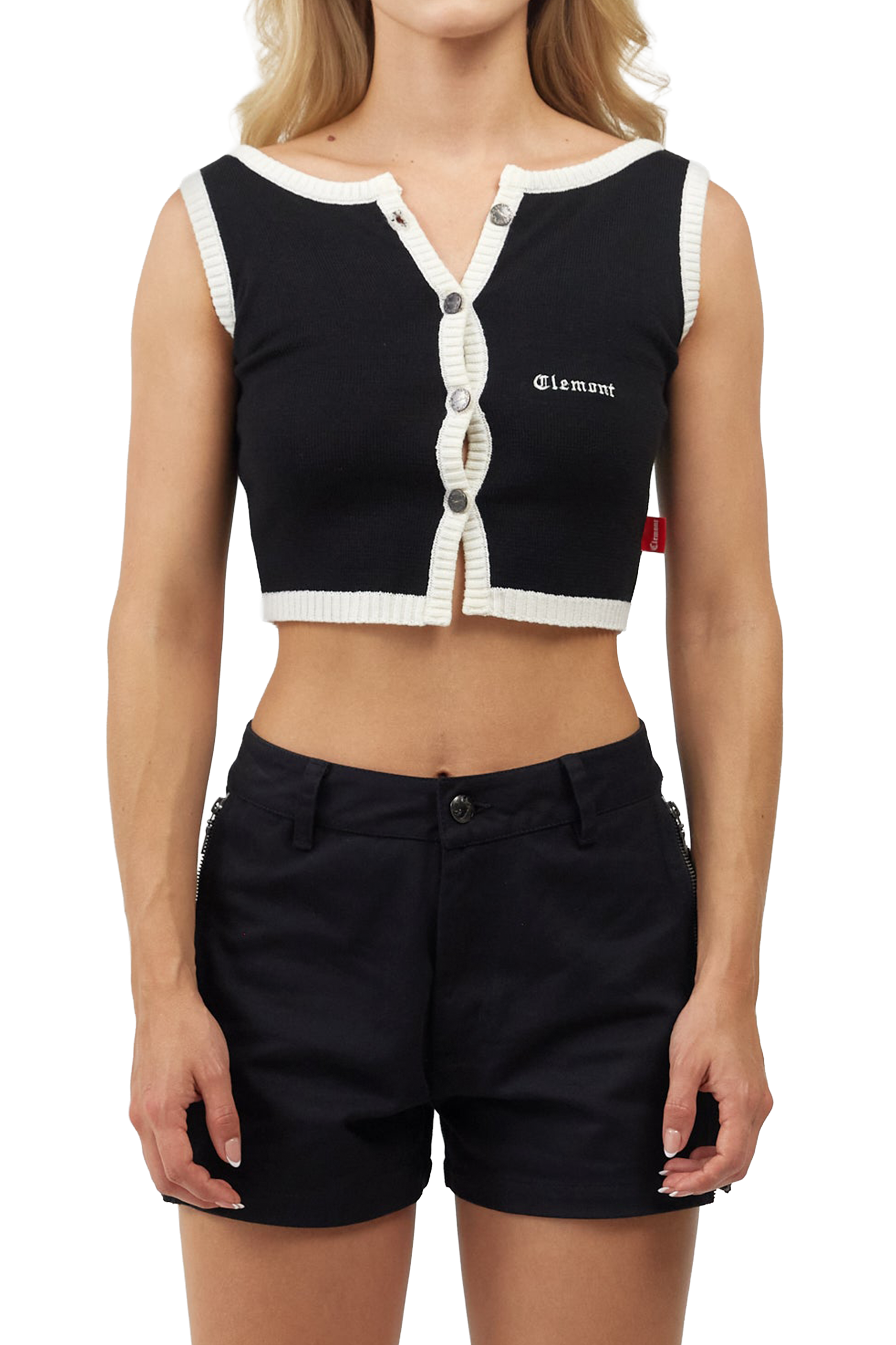CROP TOP MUJER  ELEGANZA NEGRO/CREMA  CLEMONT