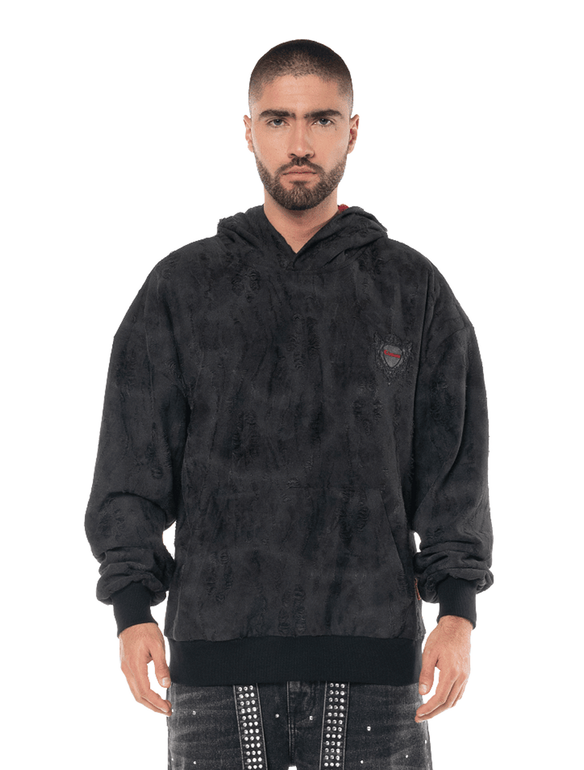 BLACK MEN'S HOODIE DISPERAZIONE CLEMONT