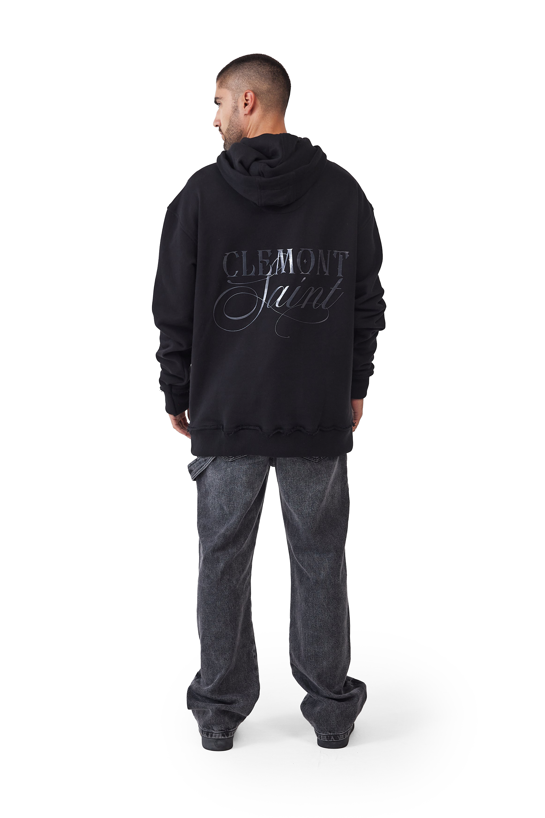 HOODIE OVERSIZED HOMBRE NERO NEGRO CLEMONT