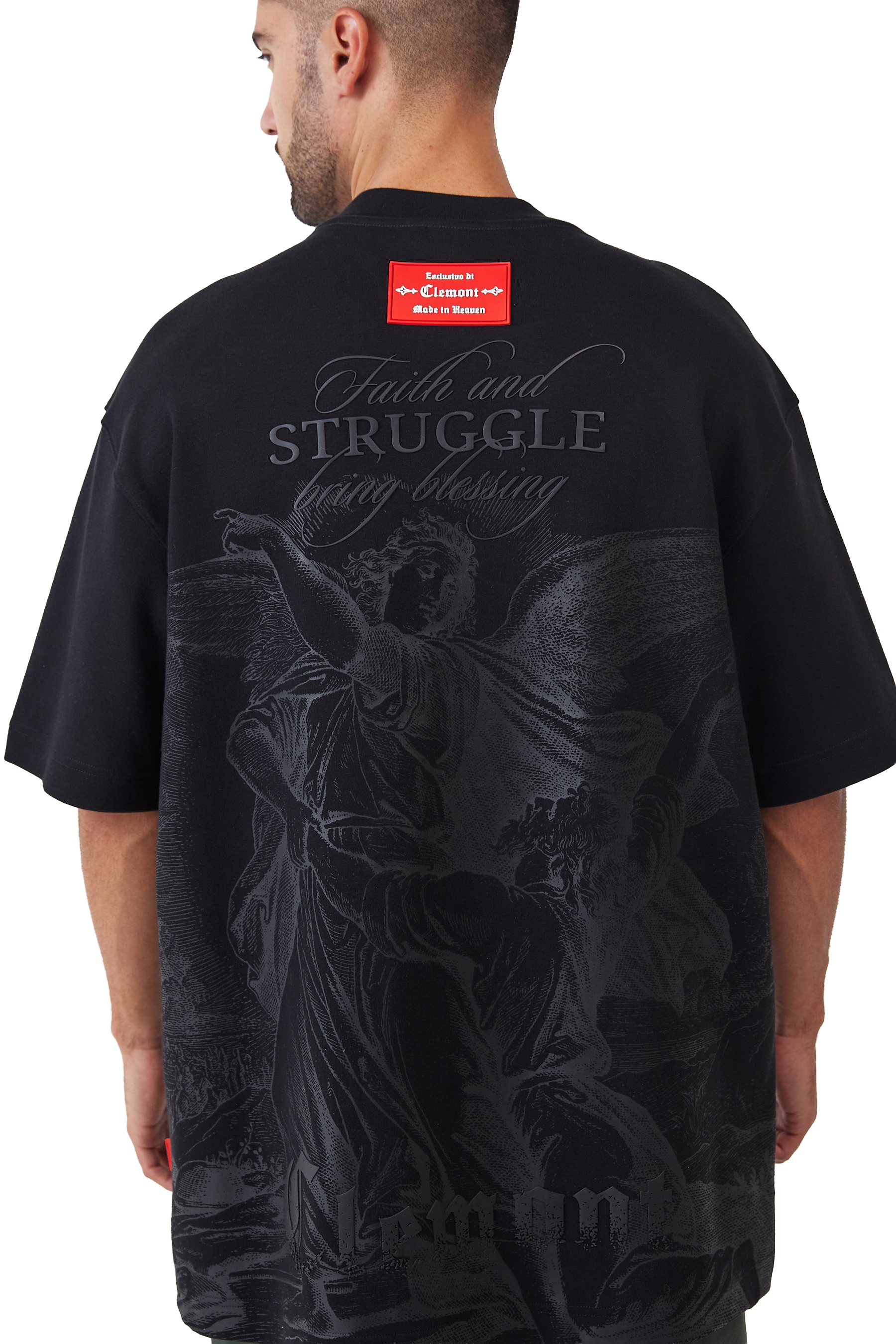 CAMISETA HOMBRE OVERSIZED PATEMA NEGRO CLEMONT