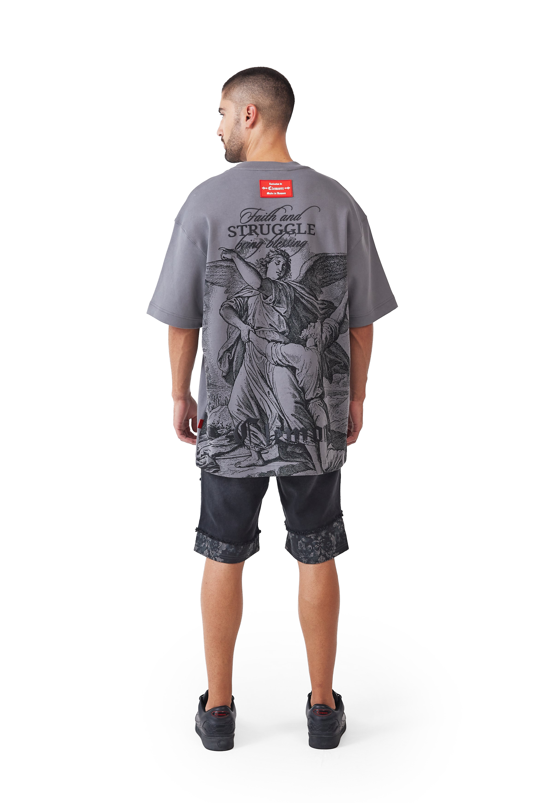 CAMISETA HOMBRE OVERSIZED PATEMA GRIS OSCURO CLEMONT