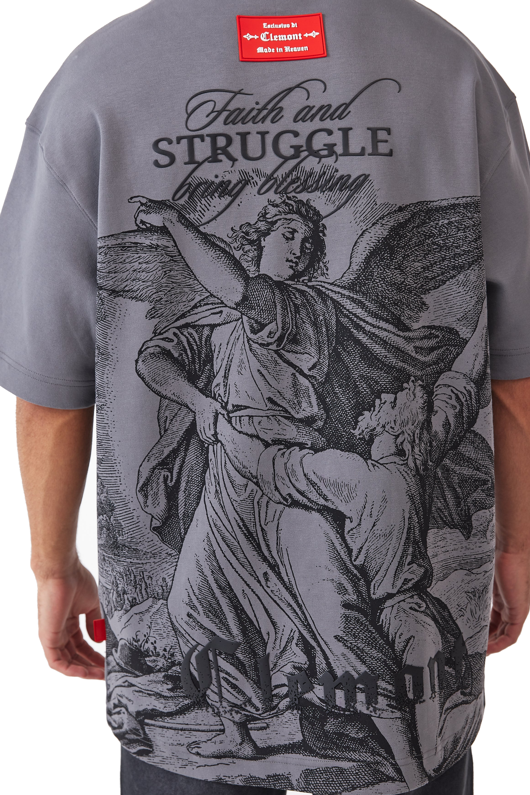 CAMISETA HOMBRE OVERSIZED PATEMA GRIS OSCURO CLEMONT