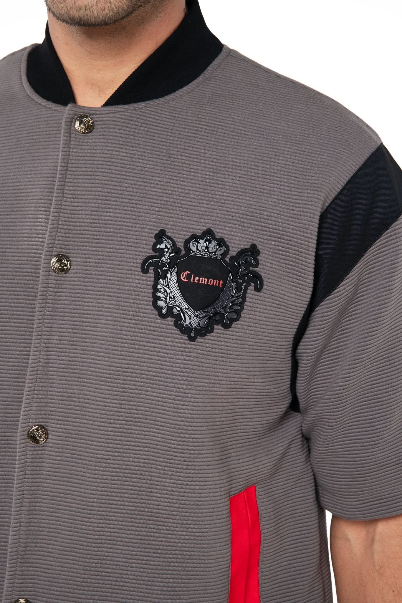 CAMISA SEMI OVERSIZED MASCULINA ISTANA GRIS CLEMONT - Clemont Oficial
