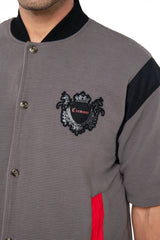 CAMISA SEMI OVERSIZED MASCULINA ISTANA GRIS CLEMONT - Clemont Oficial