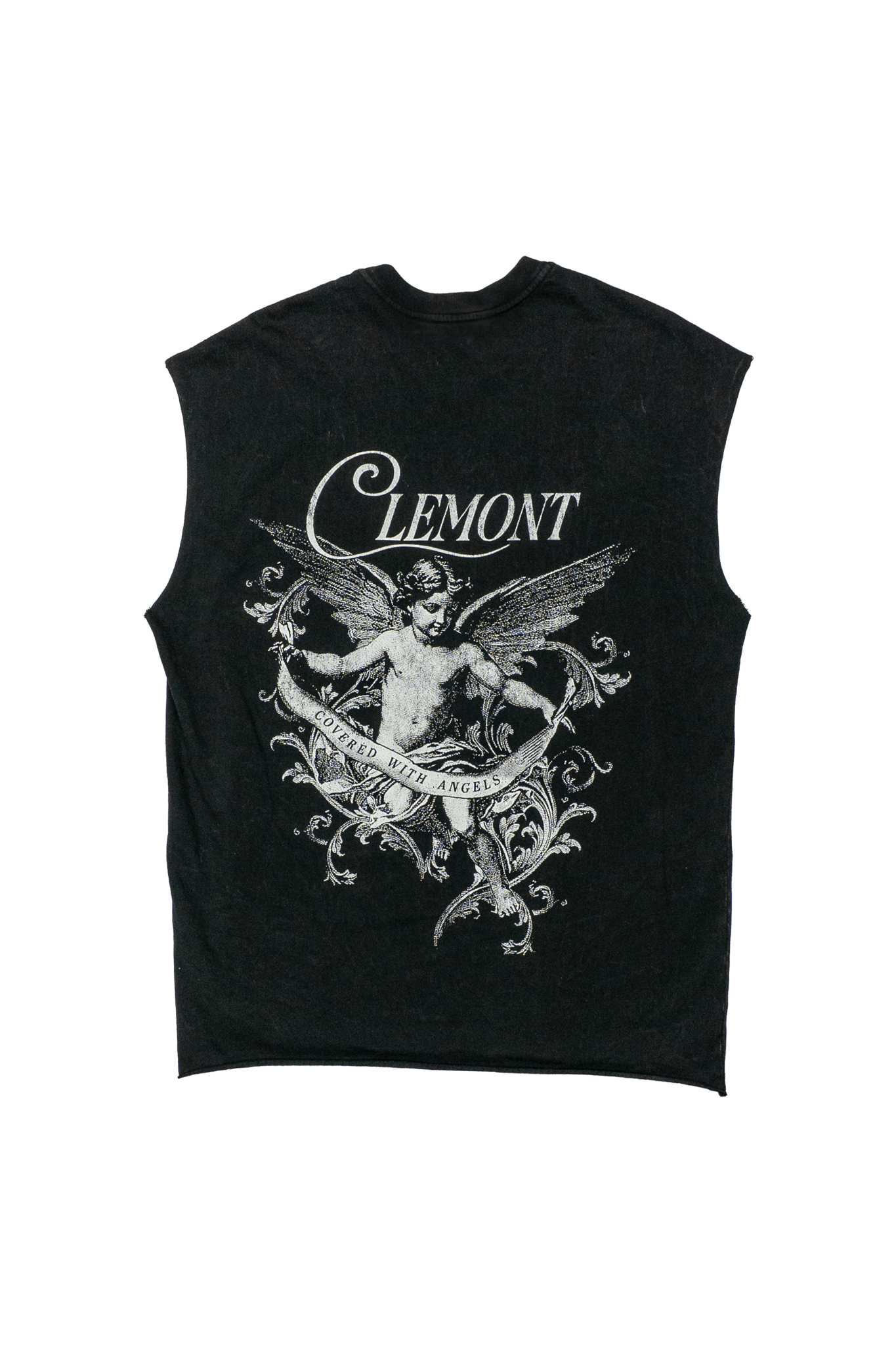 CAMISETA HOMBRE ADOMBRARE LAVADO ÁCIDO NEGRO CLEMONT - Clemont Oficial